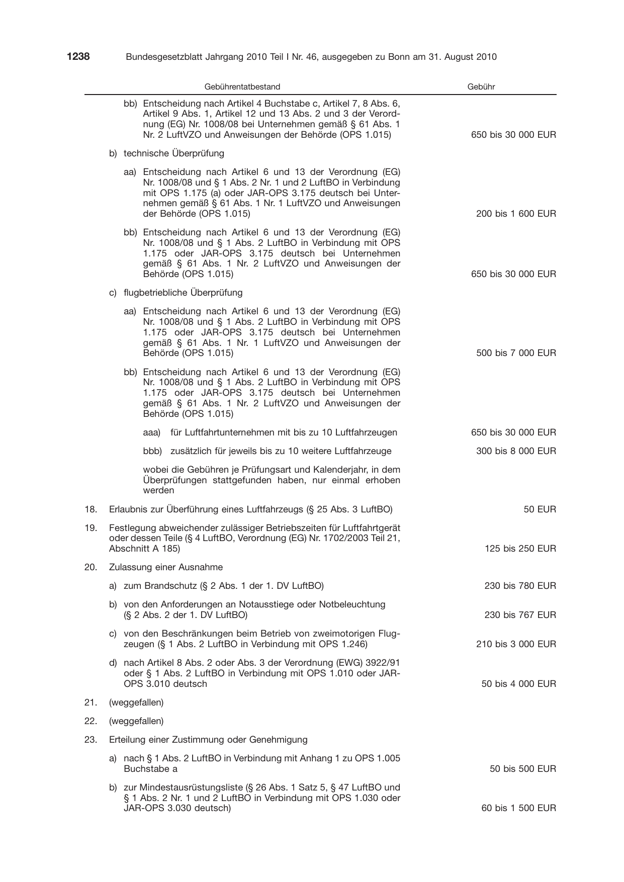 BGBl. 2010, Seite 1238 — Originalseite als Abbildung