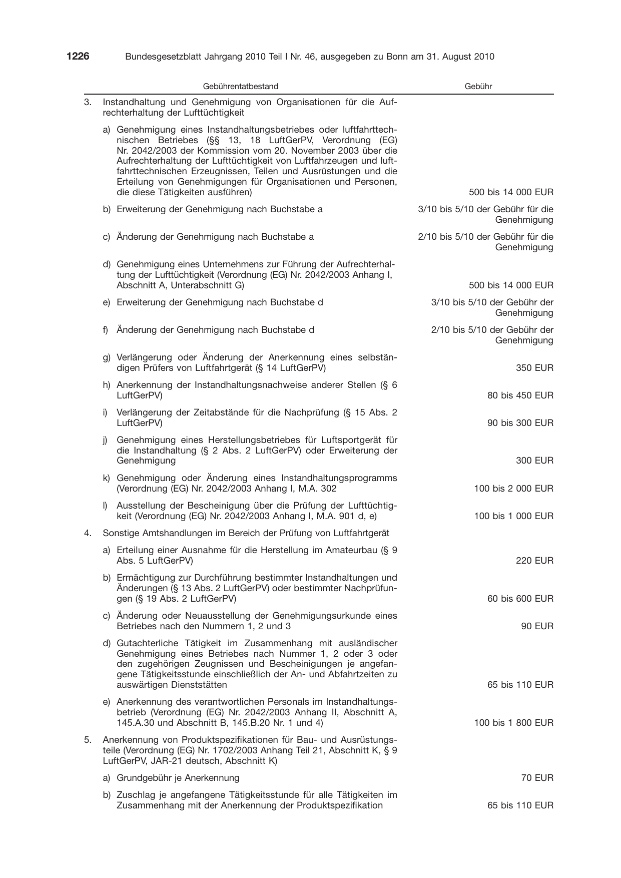BGBl. 2010, Seite 1226 — Originalseite als Abbildung
