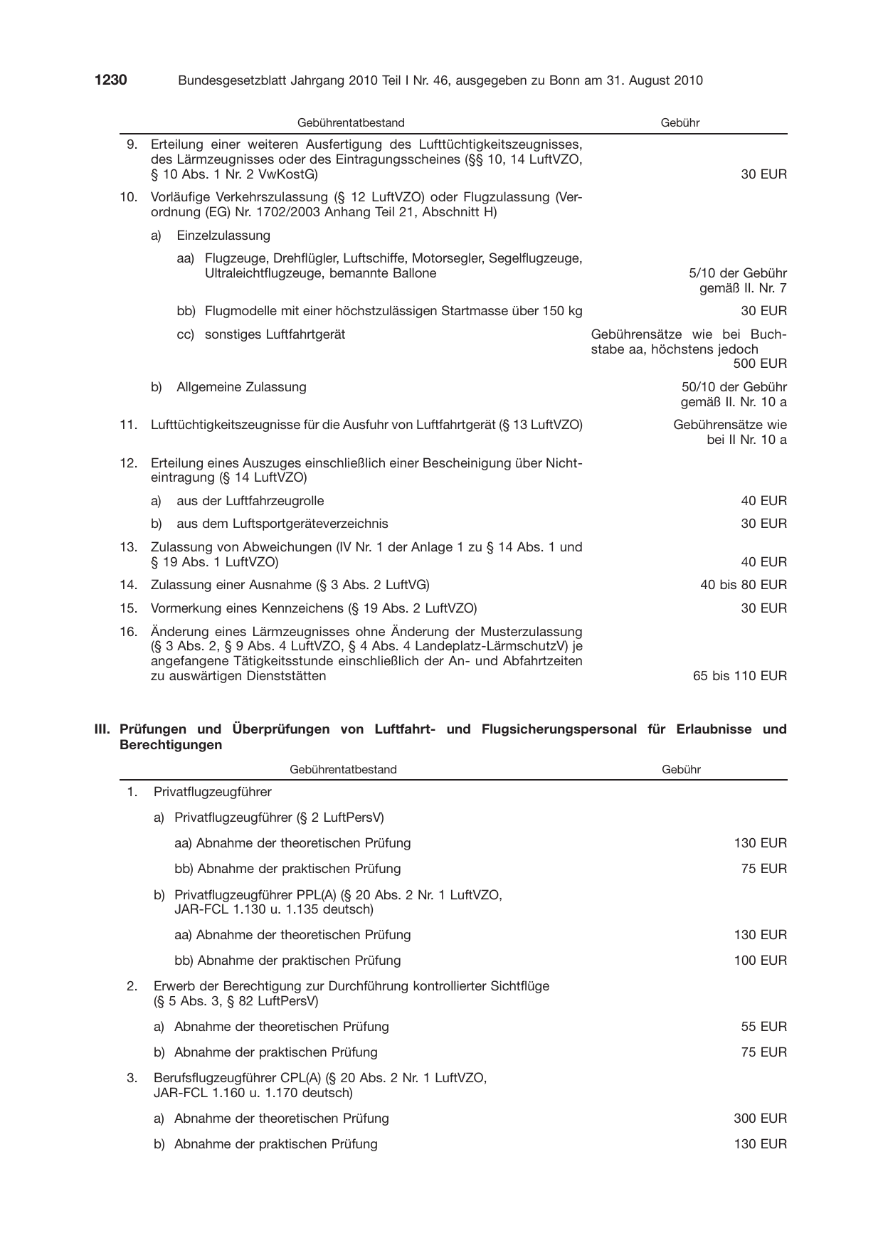BGBl. 2010, Seite 1230 — Originalseite als Abbildung