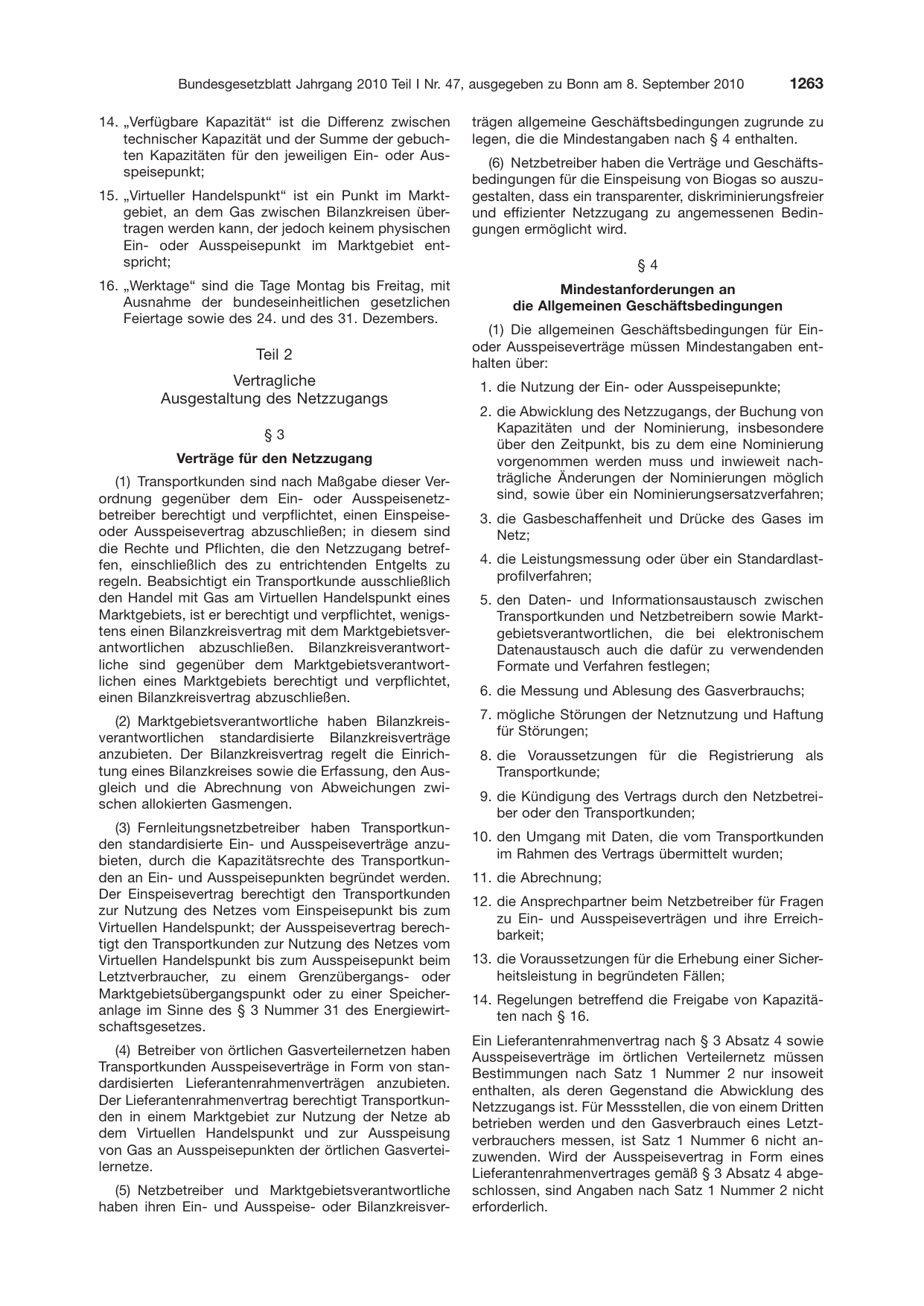 BGBl. 2010, Seite 1263 — Originalseite als Abbildung