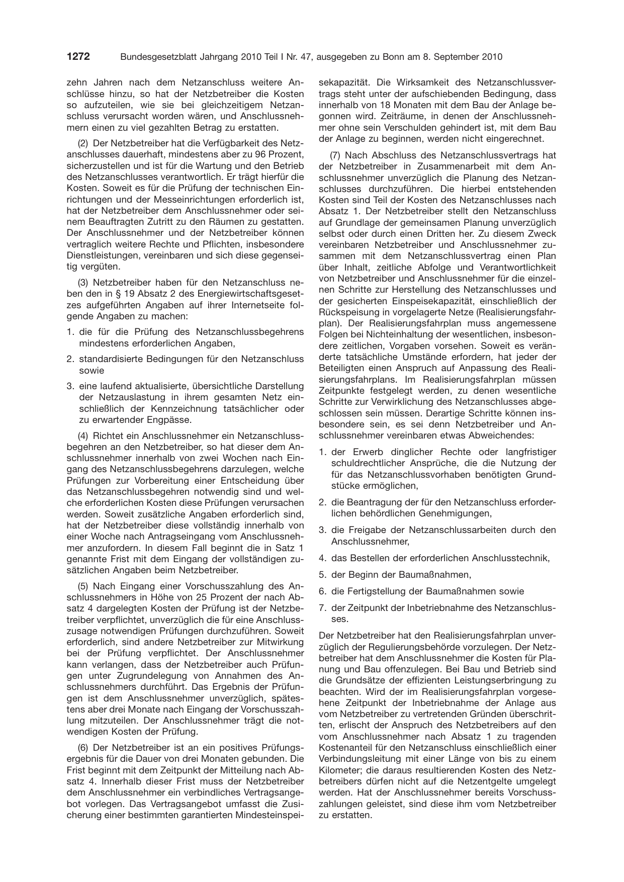 BGBl. 2010, Seite 1272 — Originalseite als Abbildung
