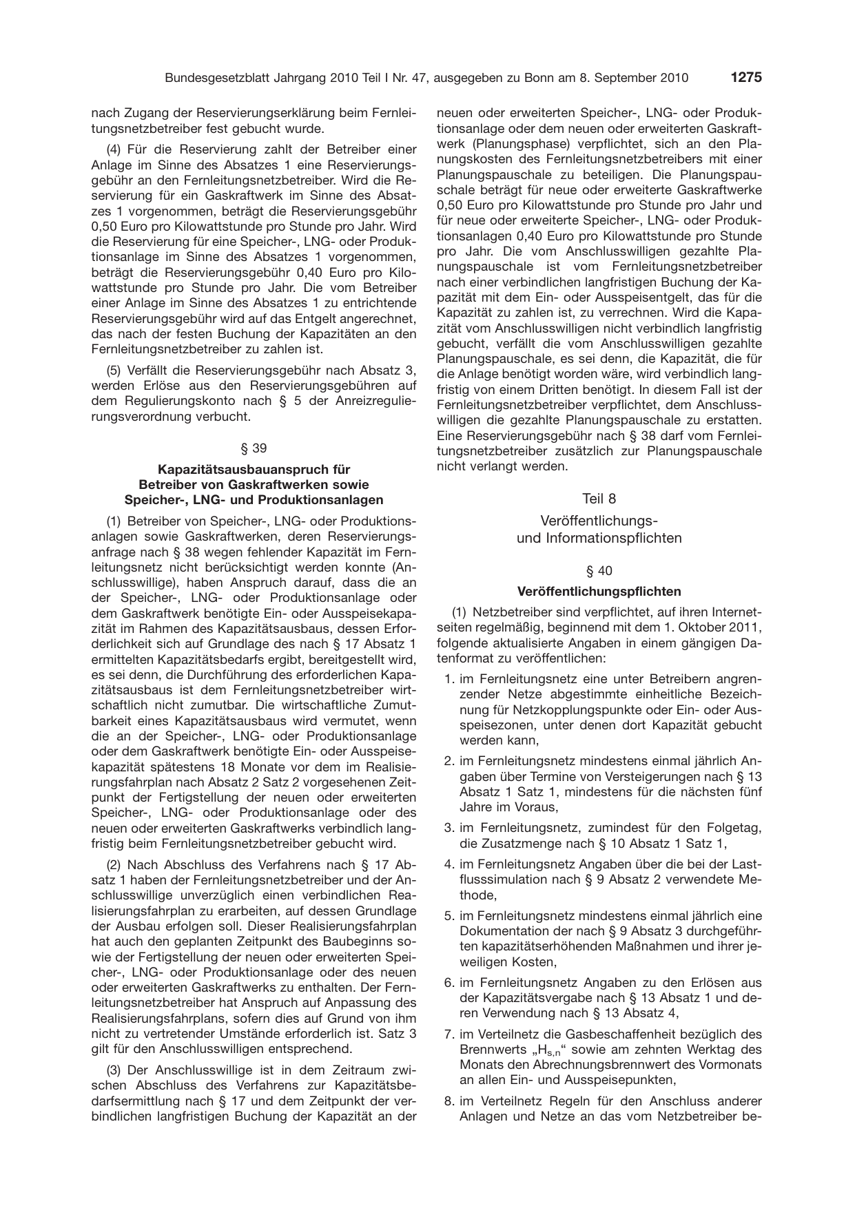 BGBl. 2010, Seite 1275 — Originalseite als Abbildung