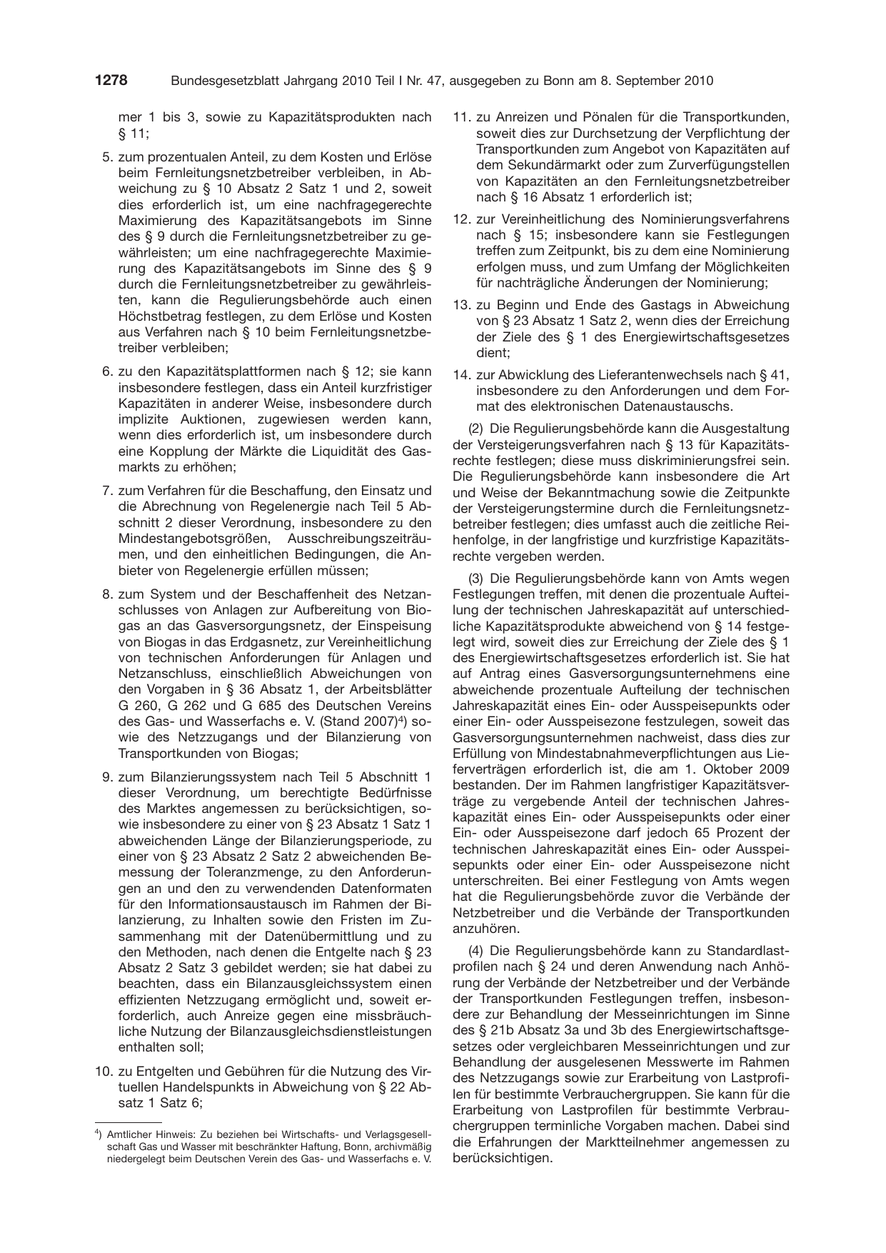 BGBl. 2010, Seite 1278 — Originalseite als Abbildung