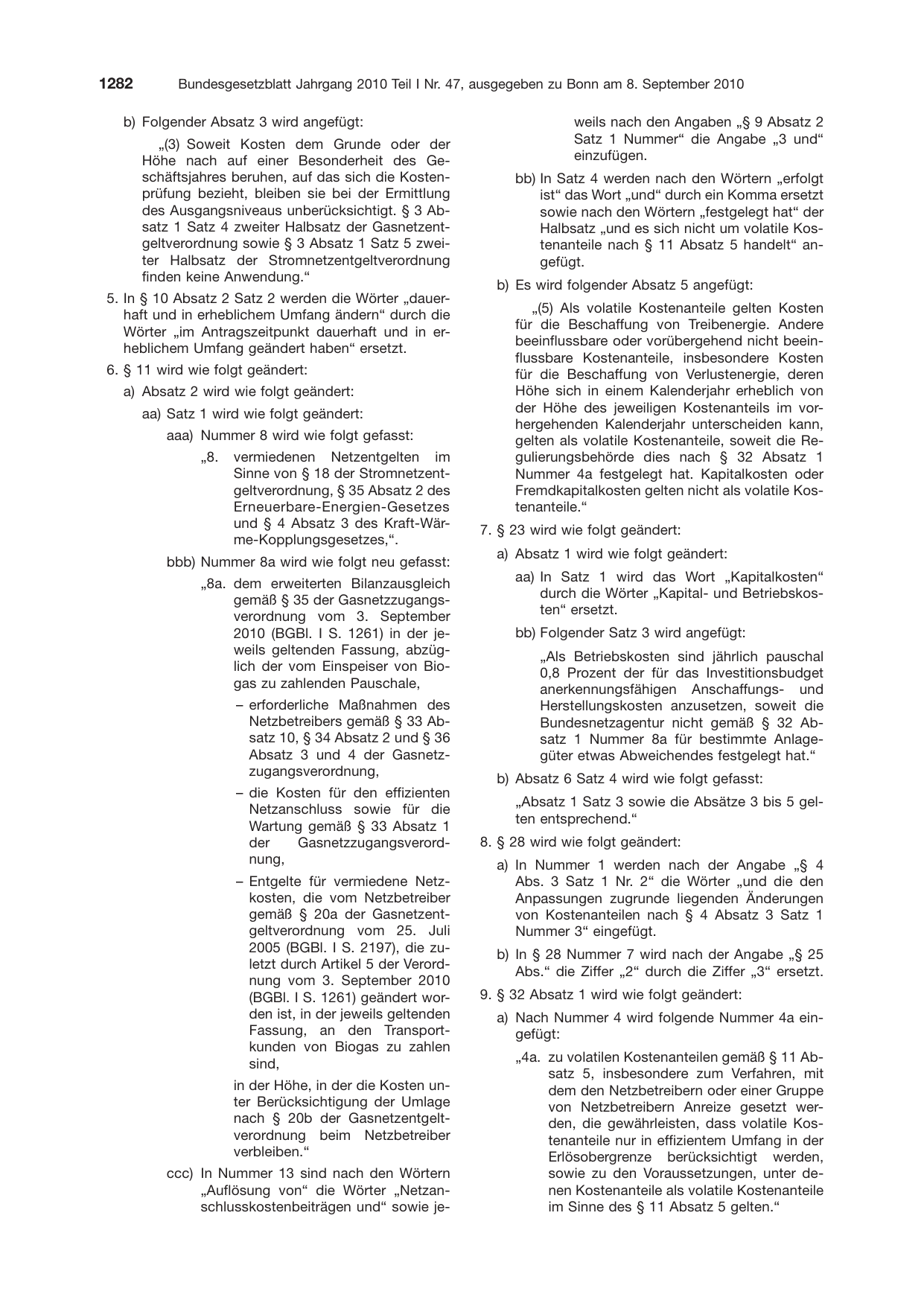 BGBl. 2010, Seite 1282 — Originalseite als Abbildung