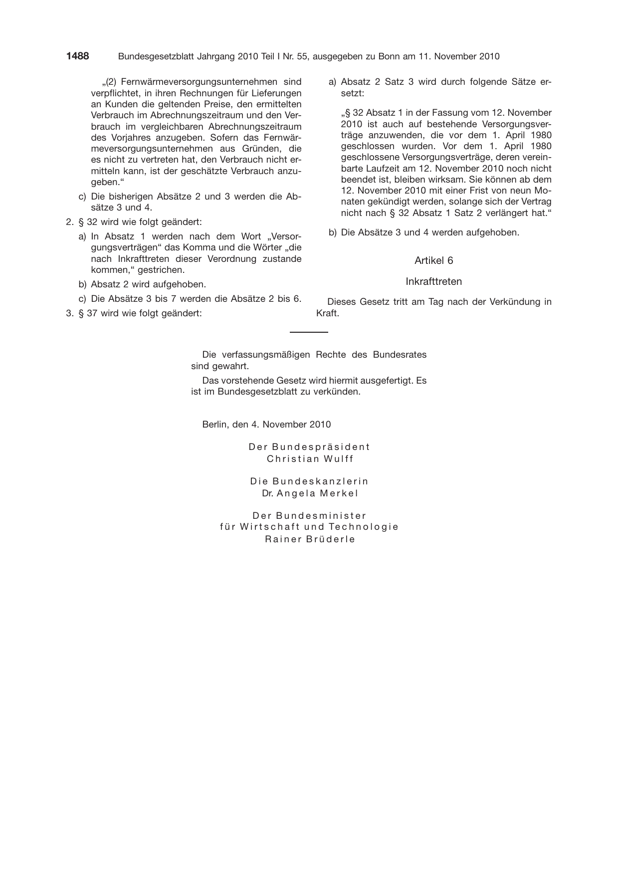 BGBl. 2010, Seite 1488 — Originalseite als Abbildung