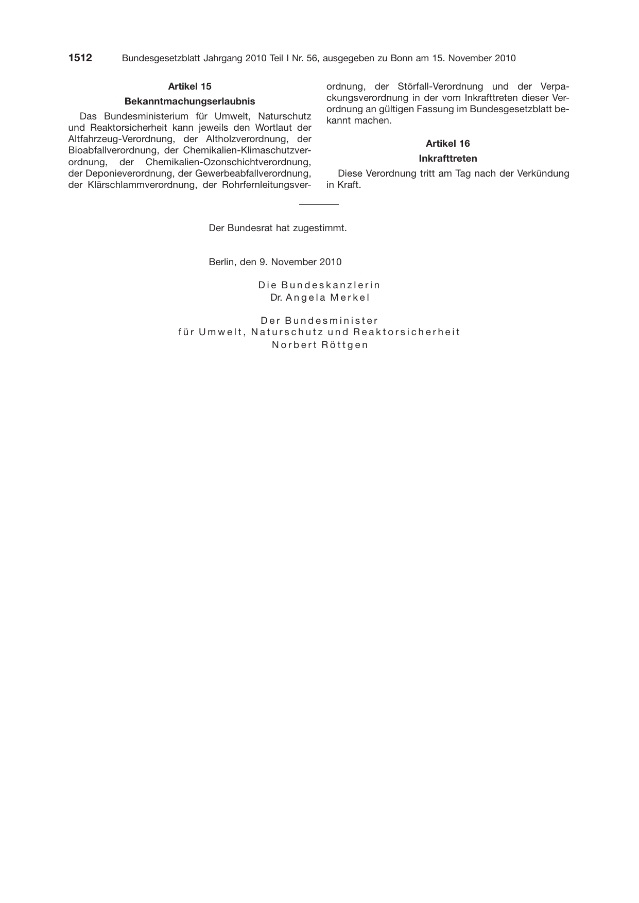 BGBl. 2010, Seite 1512 — Originalseite als Abbildung
