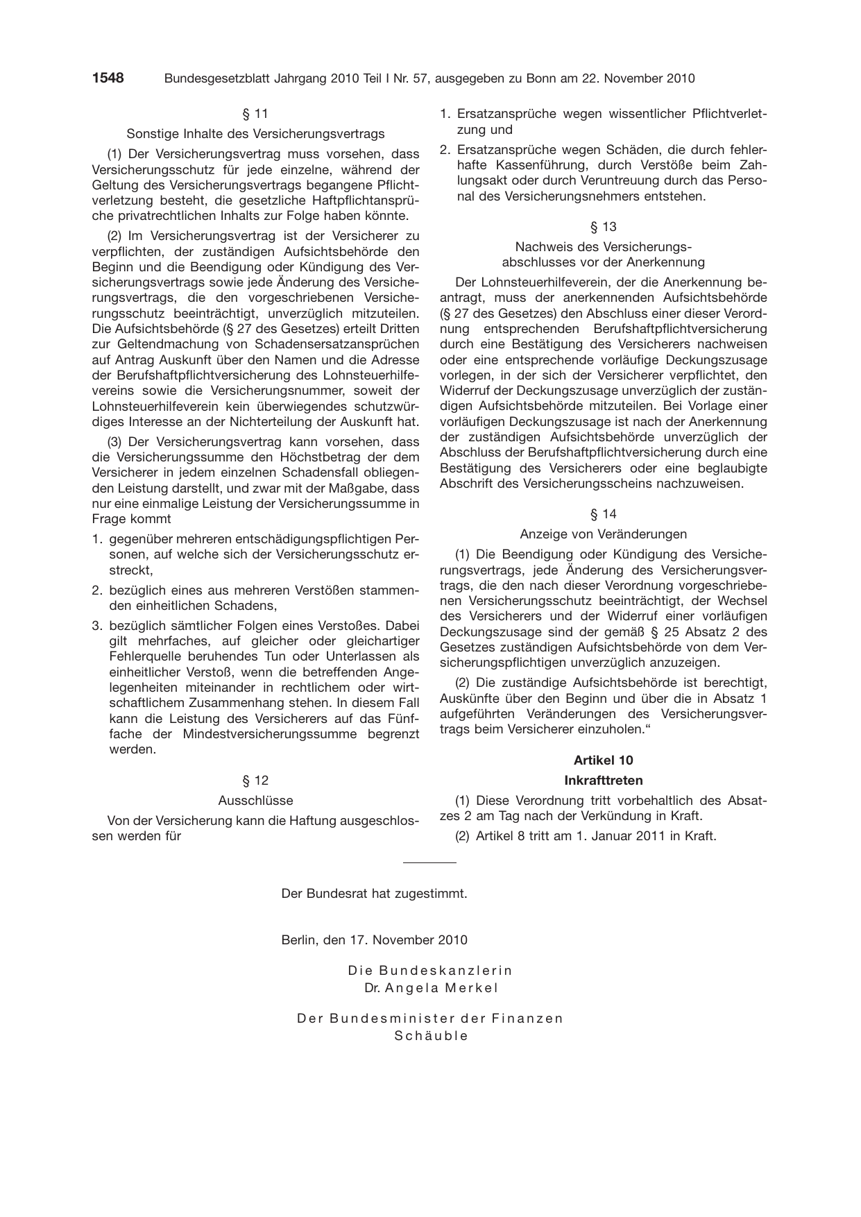 BGBl. 2010, Seite 1548 — Originalseite als Abbildung