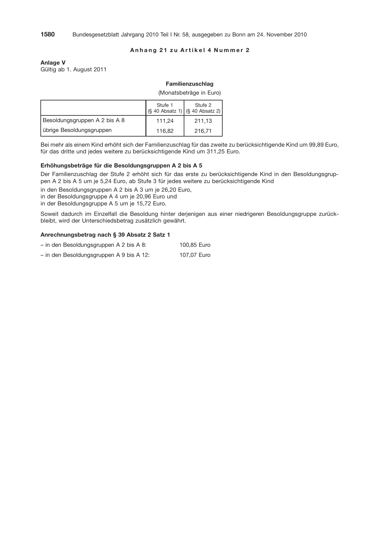 BGBl. 2010, Seite 1580 — Originalseite als Abbildung