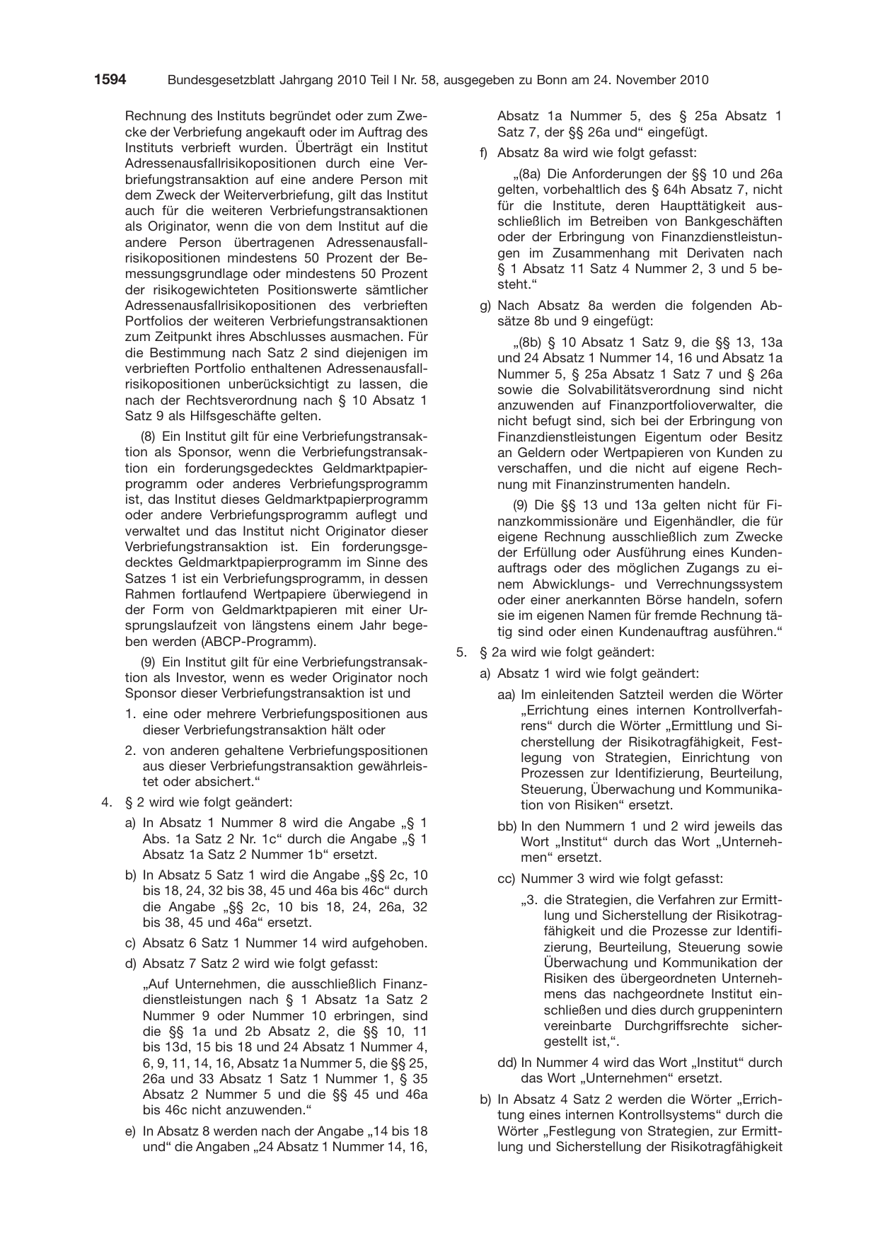 BGBl. 2010, Seite 1594 — Originalseite als Abbildung