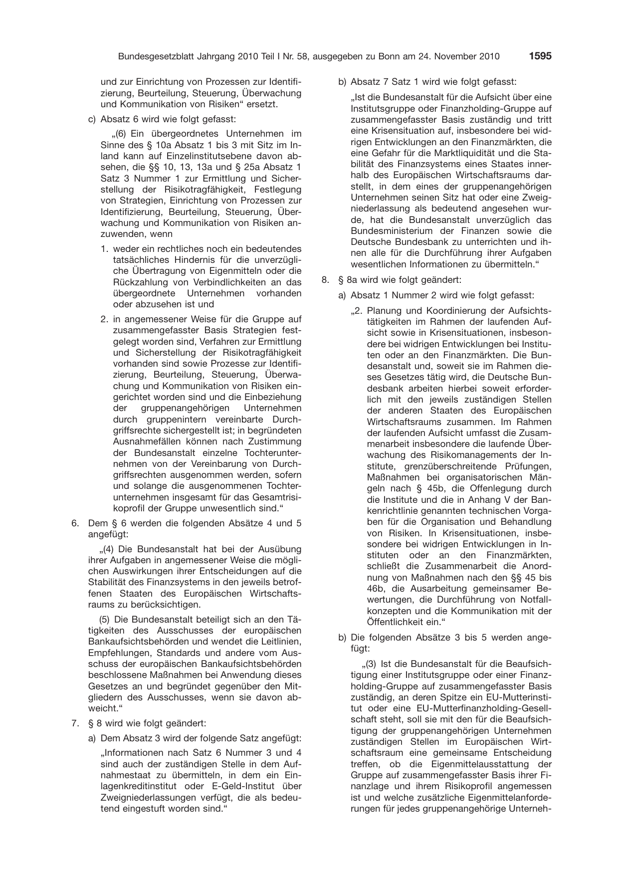 BGBl. 2010, Seite 1595 — Originalseite als Abbildung