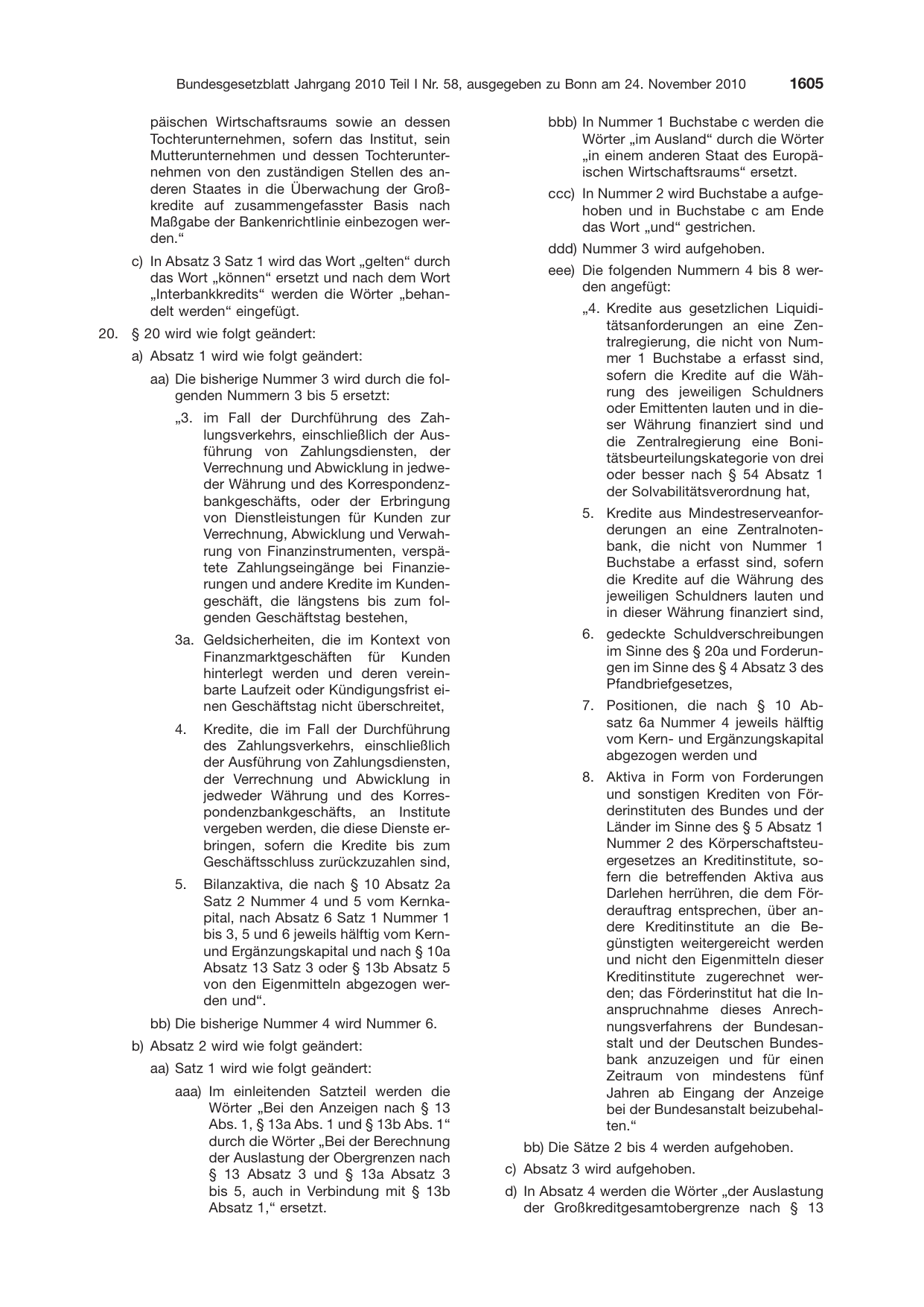 BGBl. 2010, Seite 1605 — Originalseite als Abbildung