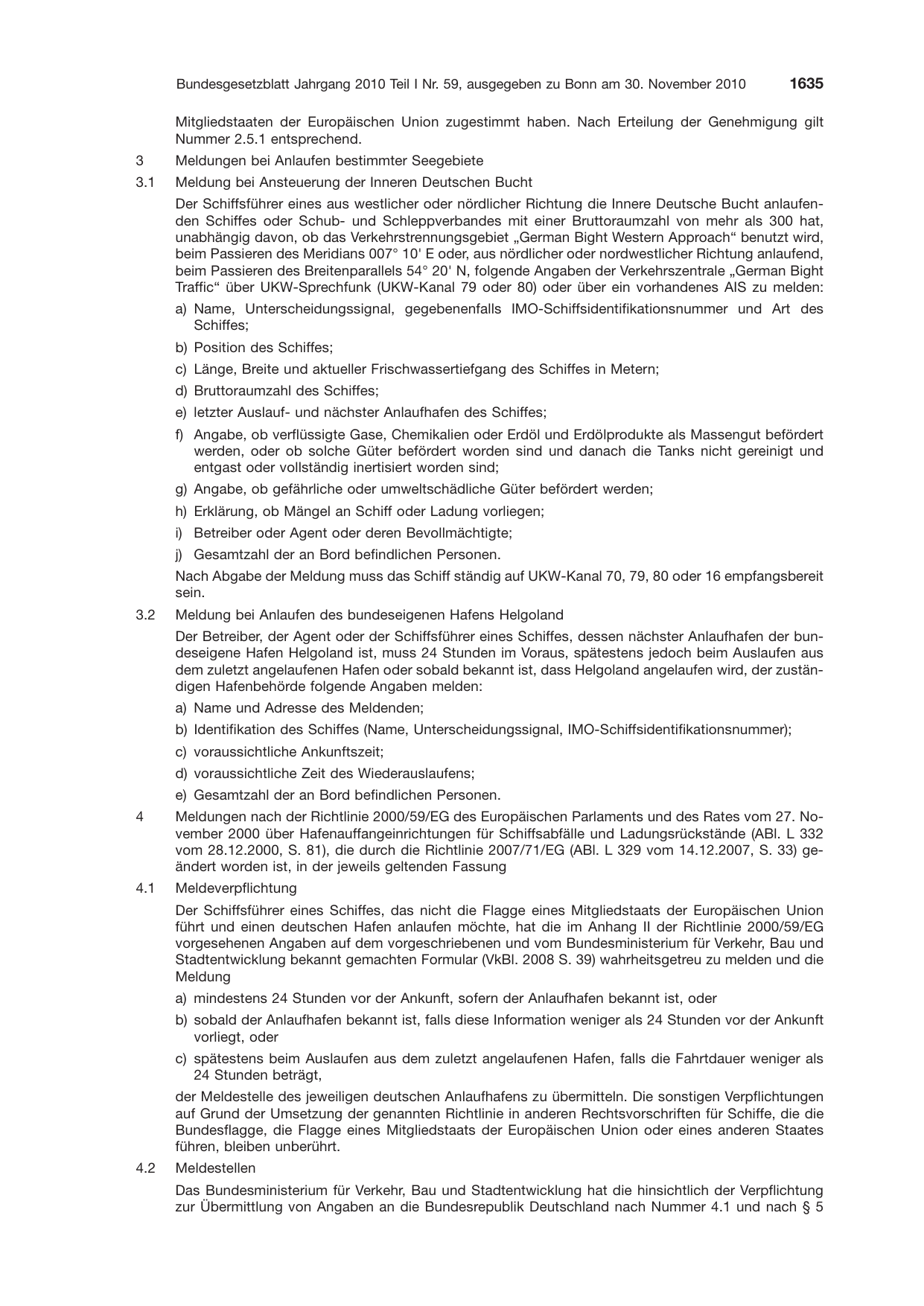 BGBl. 2010, Seite 1635 — Originalseite als Abbildung