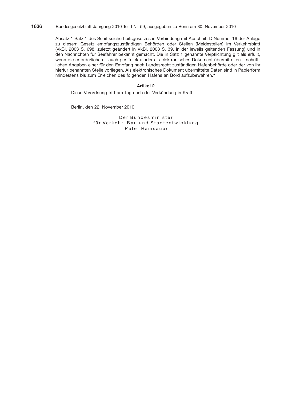 BGBl. 2010, Seite 1636 — Originalseite als Abbildung