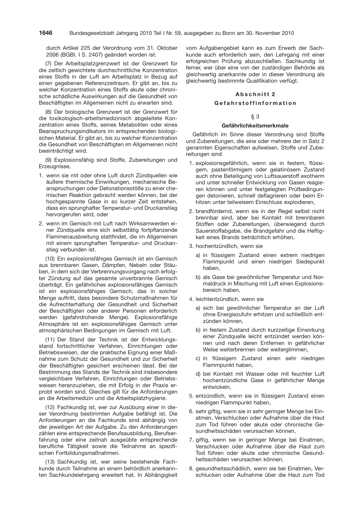 BGBl. 2010, Seite 1646 — Originalseite als Abbildung