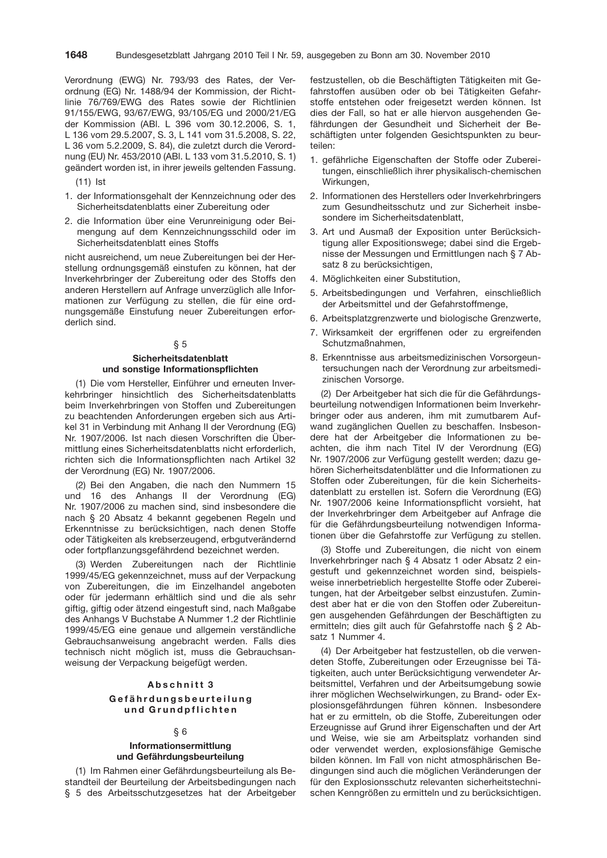 BGBl. 2010, Seite 1648 — Originalseite als Abbildung