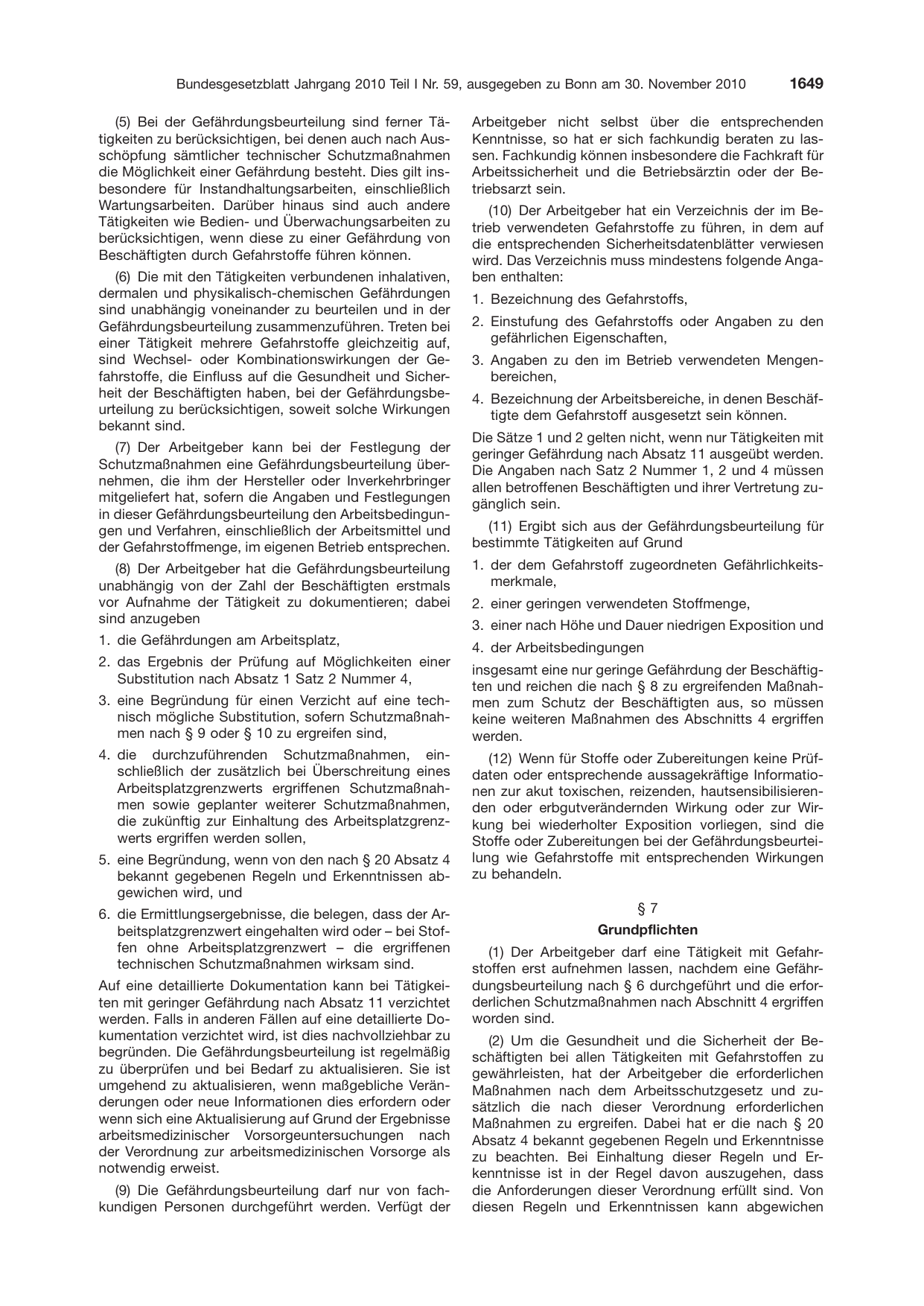 BGBl. 2010, Seite 1649 — Originalseite als Abbildung