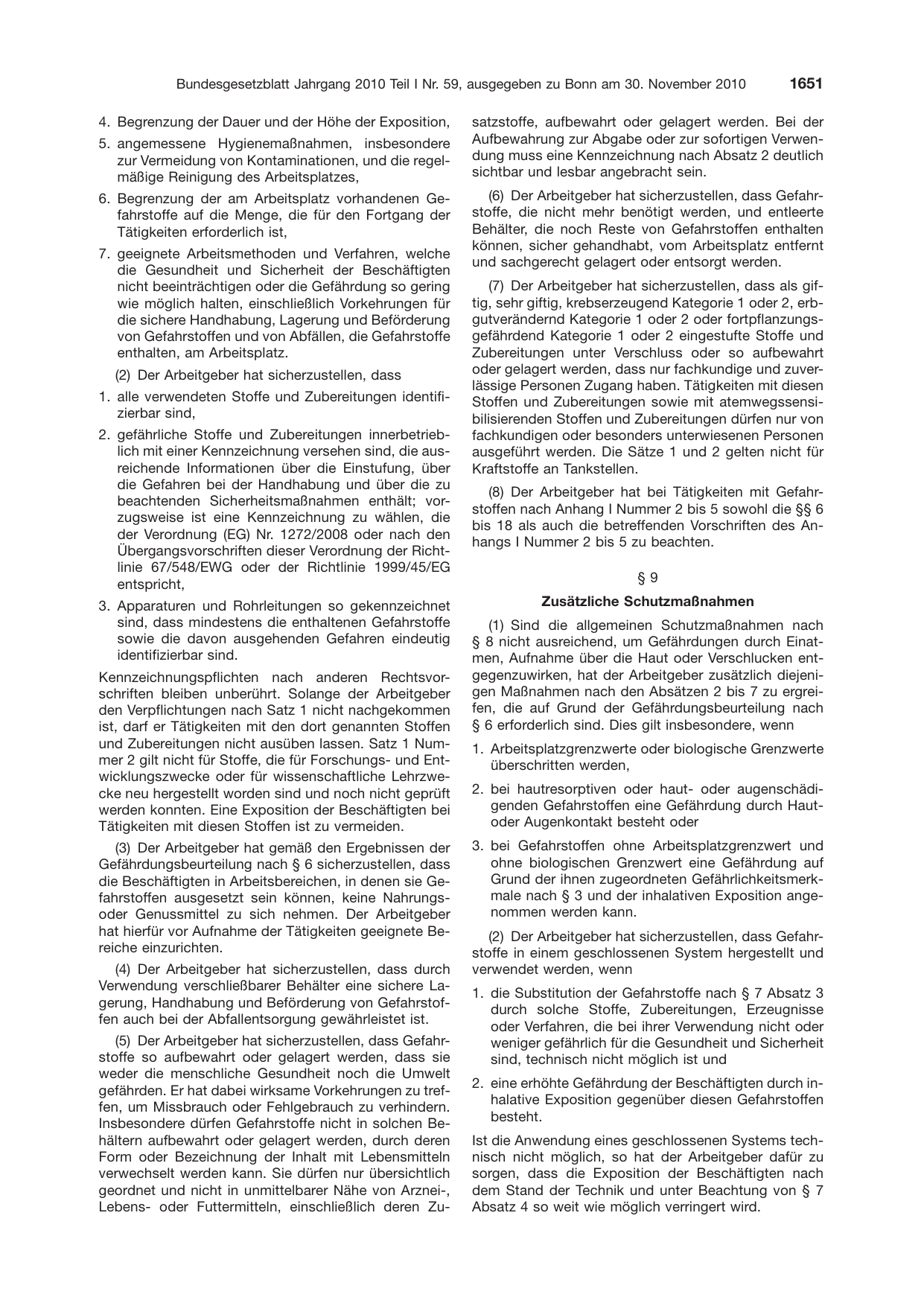 BGBl. 2010, Seite 1651 — Originalseite als Abbildung