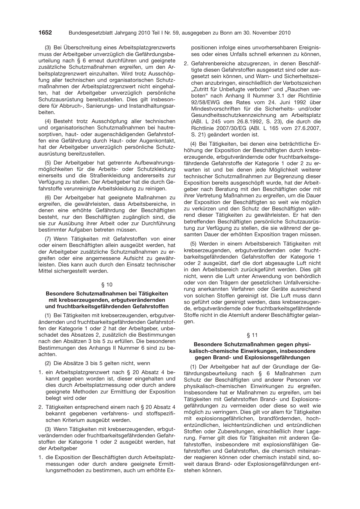 BGBl. 2010, Seite 1652 — Originalseite als Abbildung