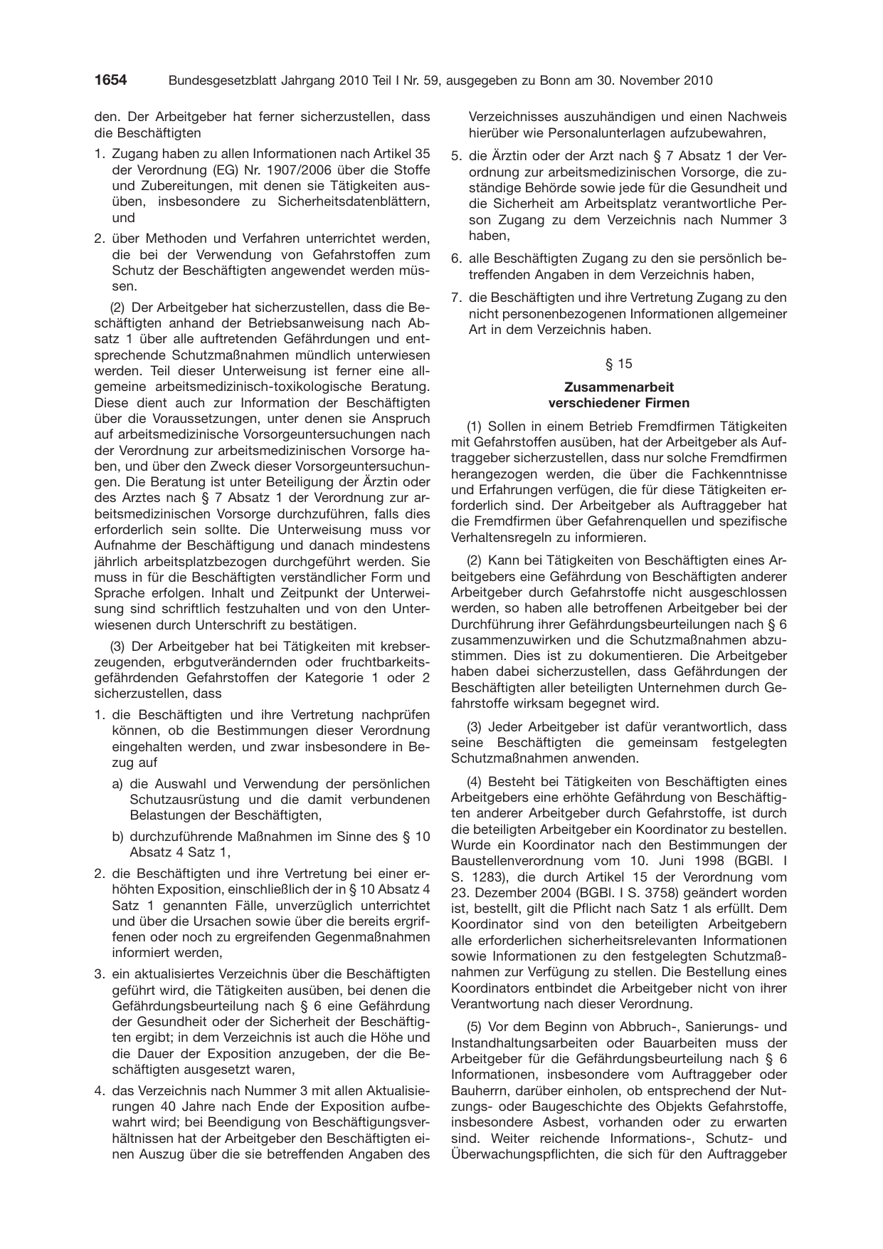 BGBl. 2010, Seite 1654 — Originalseite als Abbildung