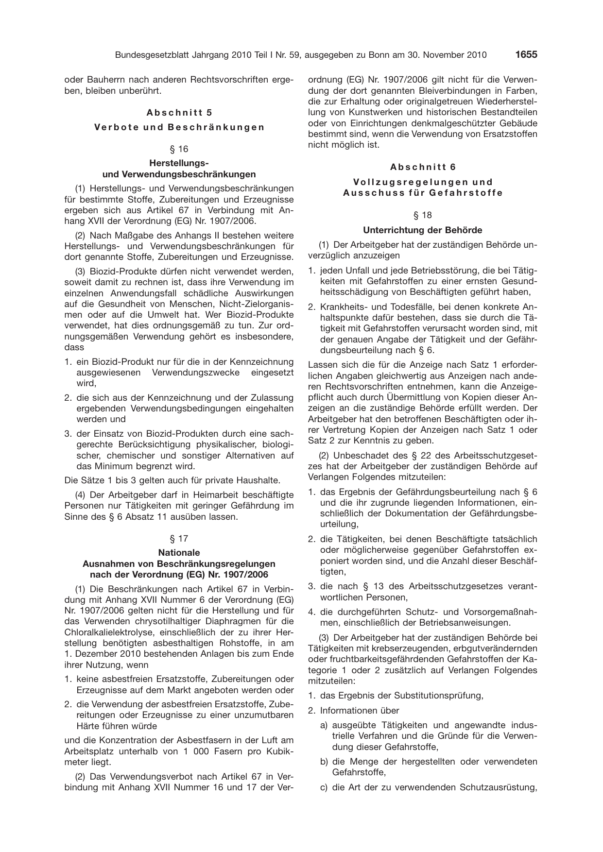 BGBl. 2010, Seite 1655 — Originalseite als Abbildung