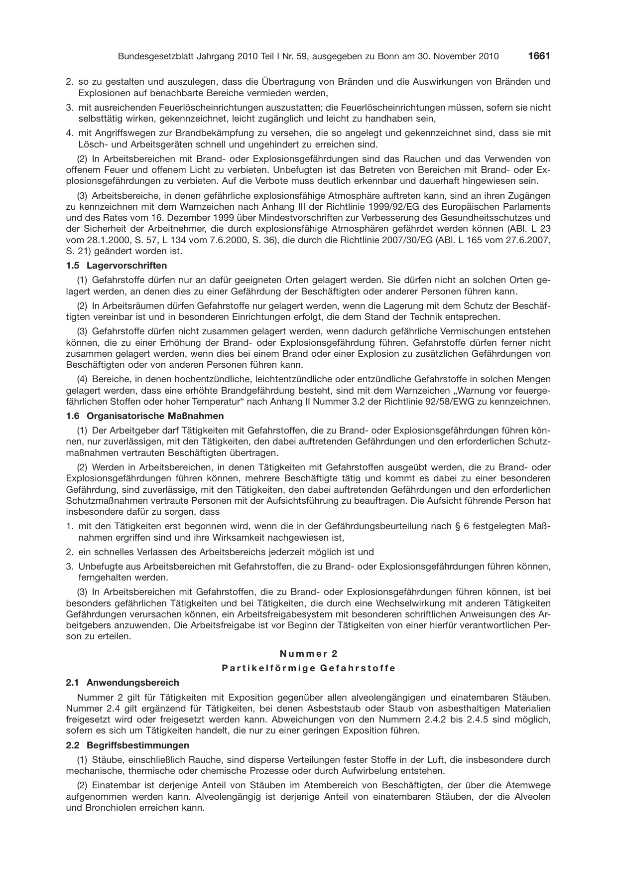 BGBl. 2010, Seite 1661 — Originalseite als Abbildung