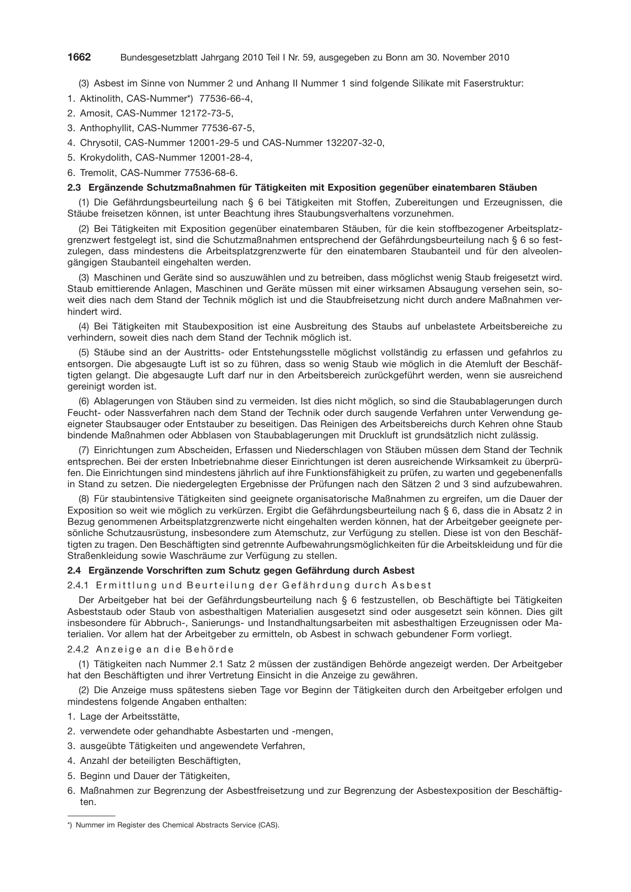 BGBl. 2010, Seite 1662 — Originalseite als Abbildung
