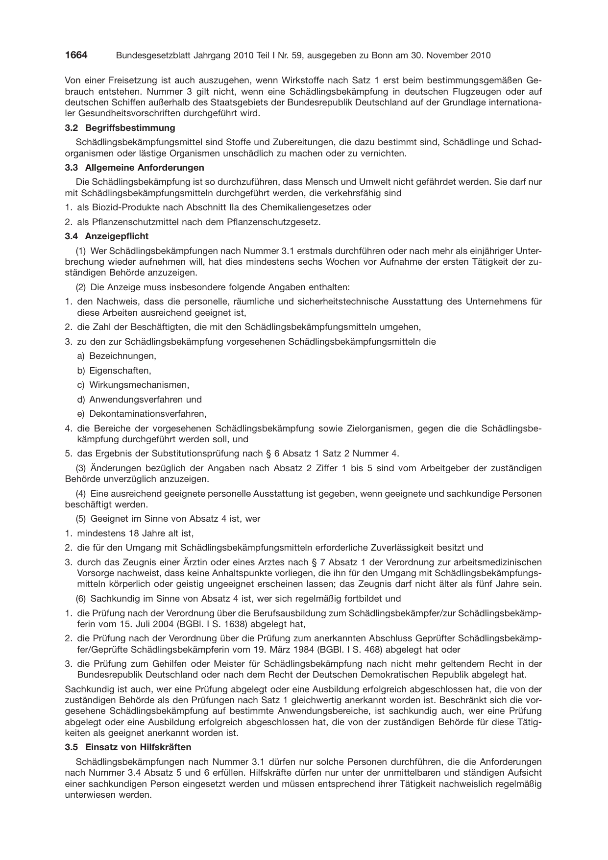 BGBl. 2010, Seite 1664 — Originalseite als Abbildung