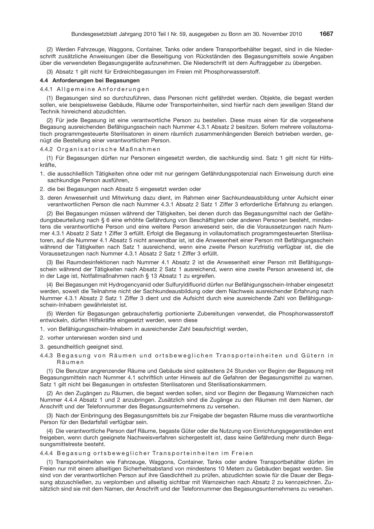 BGBl. 2010, Seite 1667 — Originalseite als Abbildung