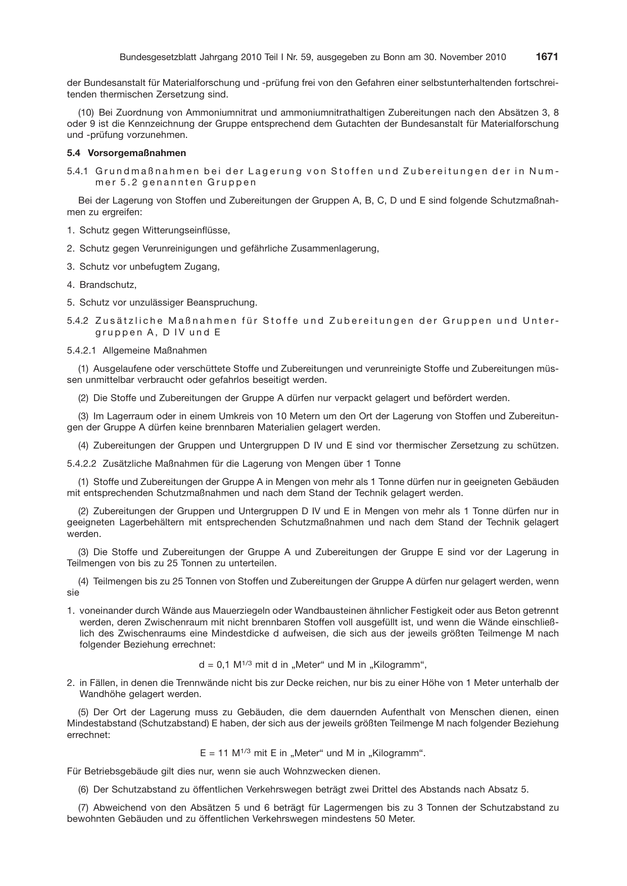 BGBl. 2010, Seite 1671 — Originalseite als Abbildung