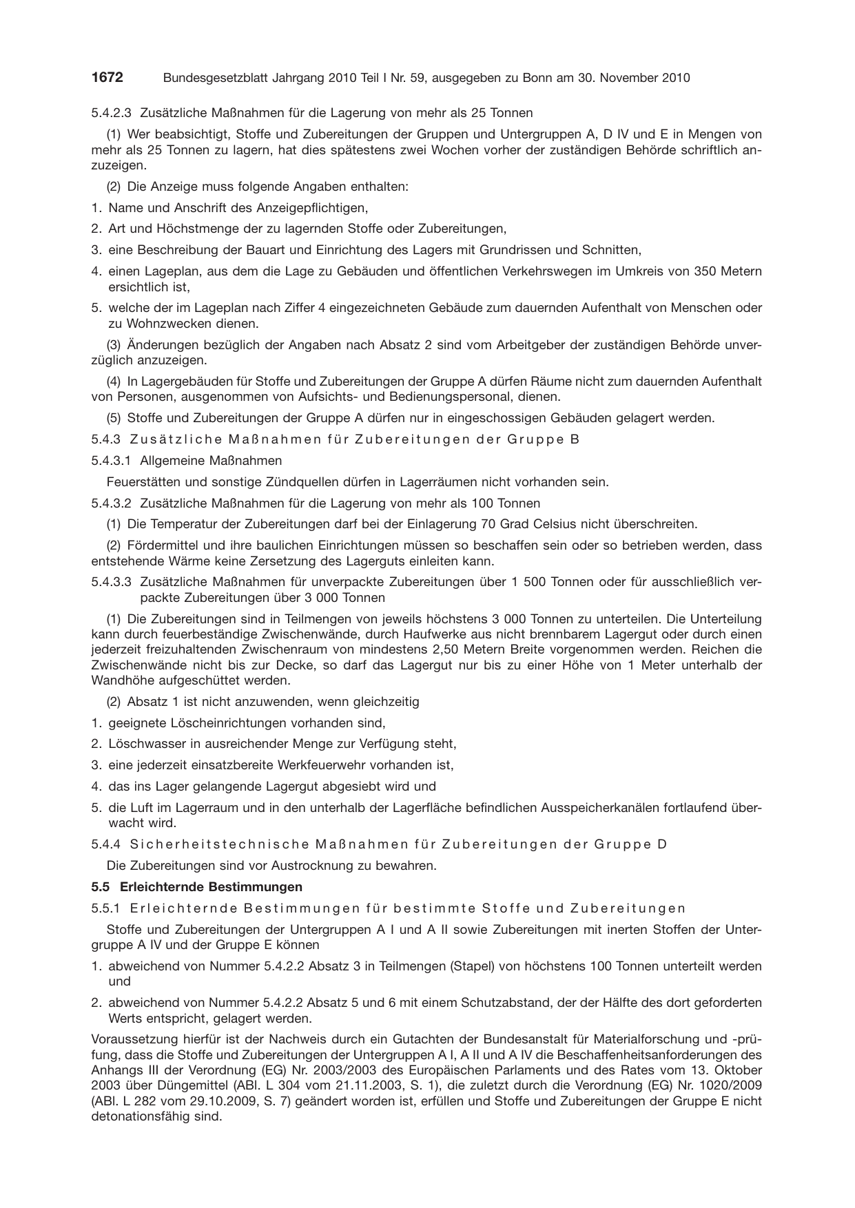 BGBl. 2010, Seite 1672 — Originalseite als Abbildung