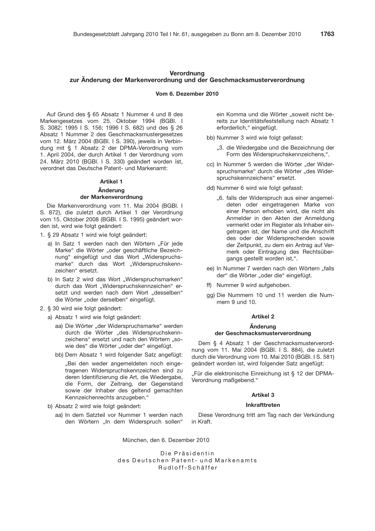 BGBl. 2010, Seite 1763 — Originalseite als Abbildung