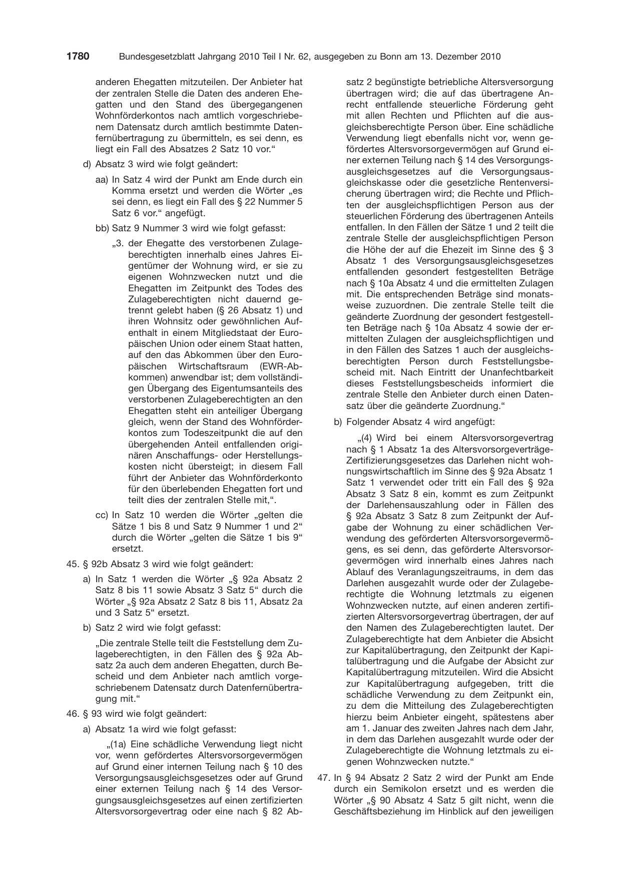 BGBl. 2010, Seite 1780 — Originalseite als Abbildung