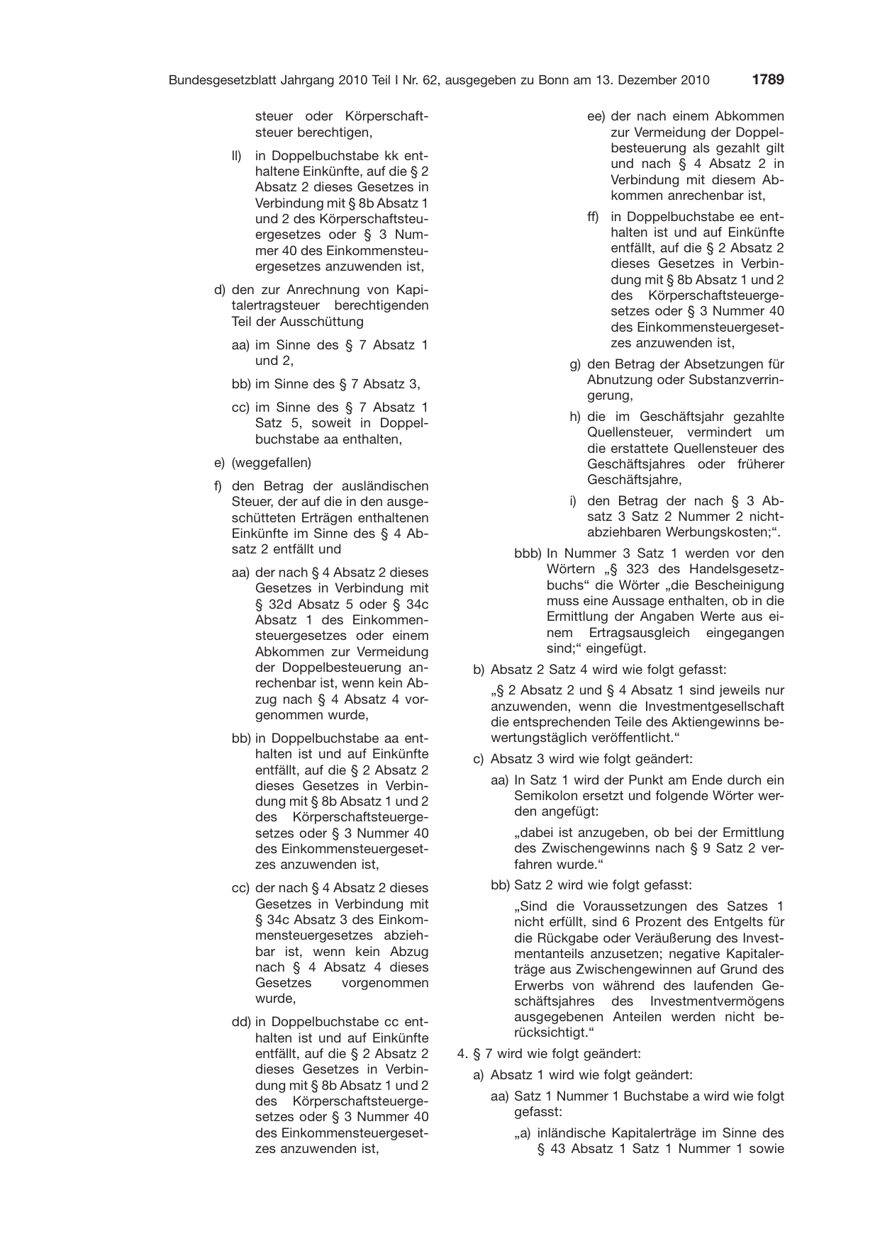 BGBl. 2010, Seite 1789 — Originalseite als Abbildung