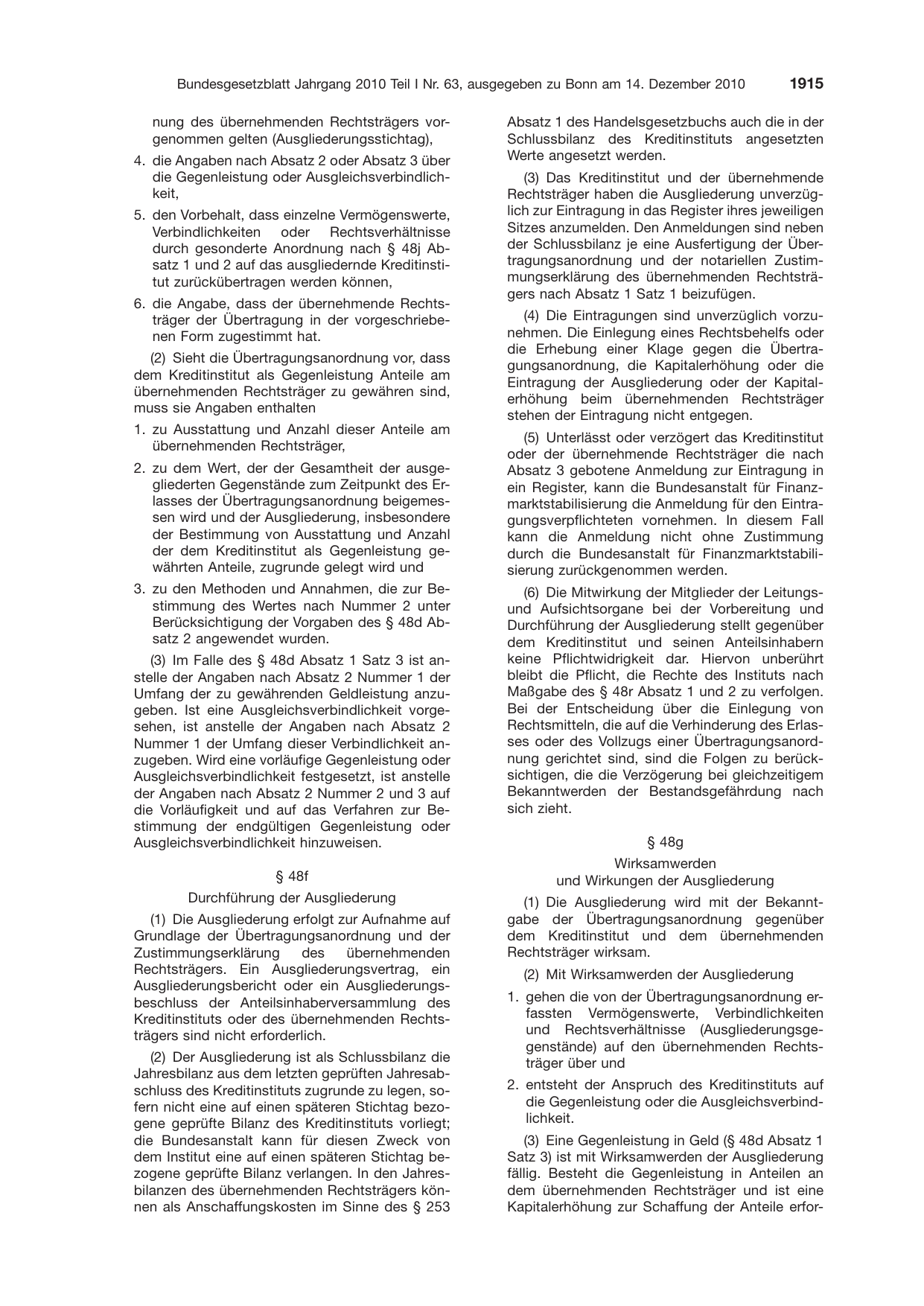 BGBl. 2010, Seite 1915 — Originalseite als Abbildung