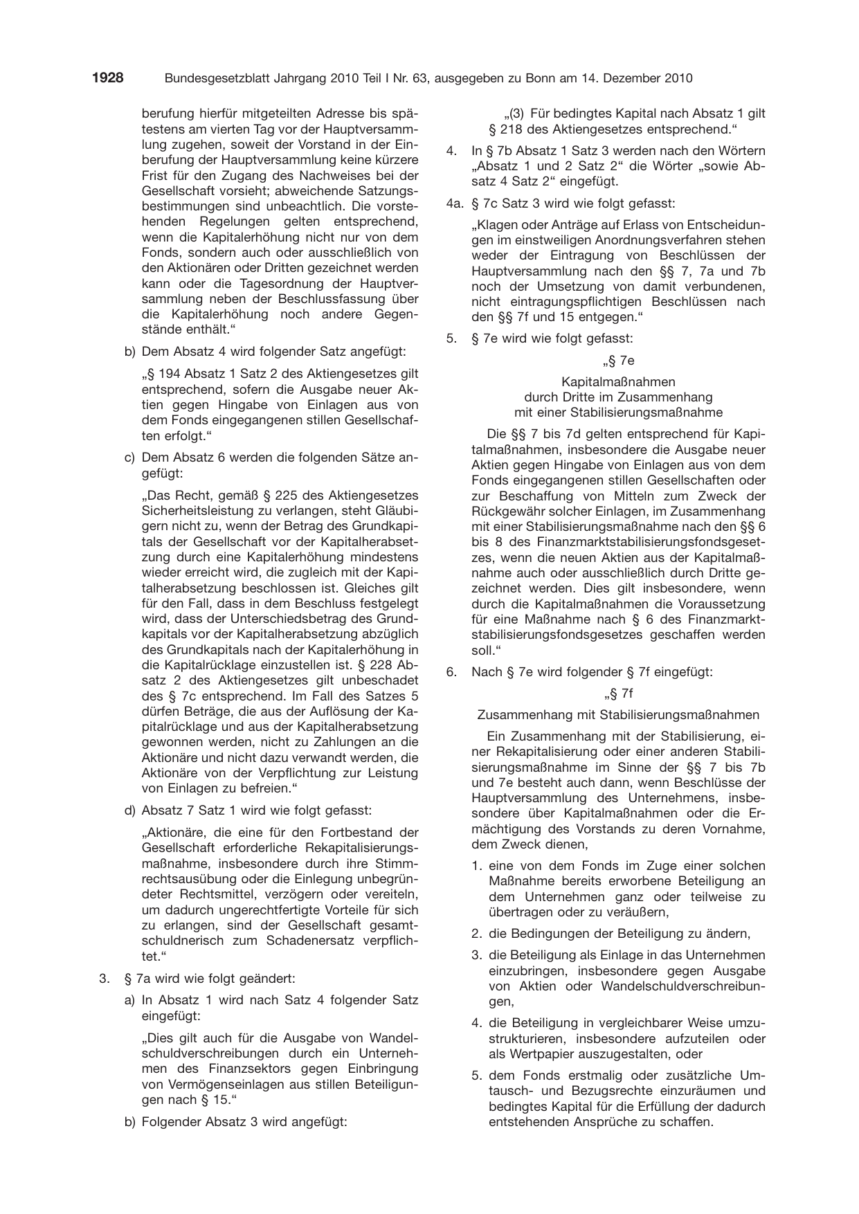 BGBl. 2010, Seite 1928 — Originalseite als Abbildung