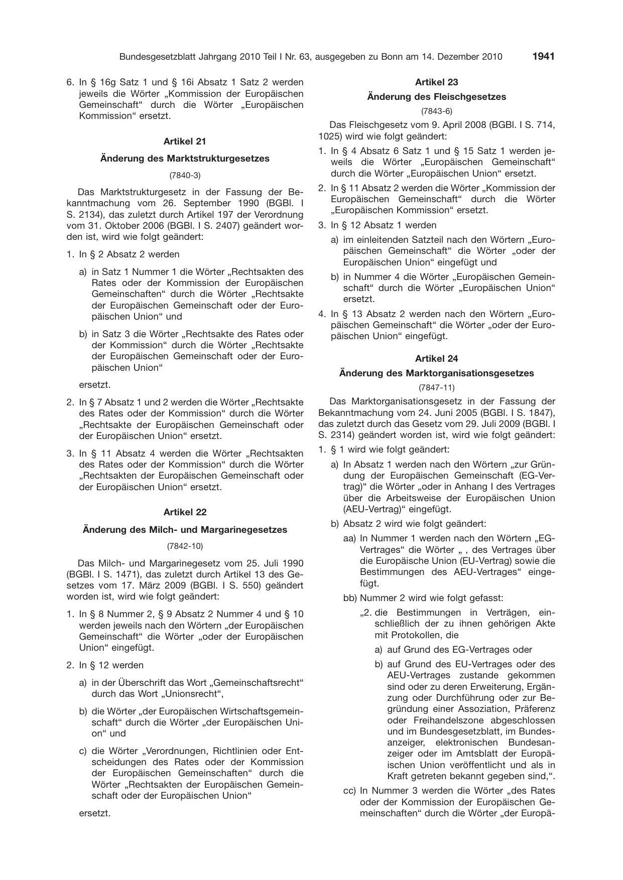 BGBl. 2010, Seite 1941 — Originalseite als Abbildung