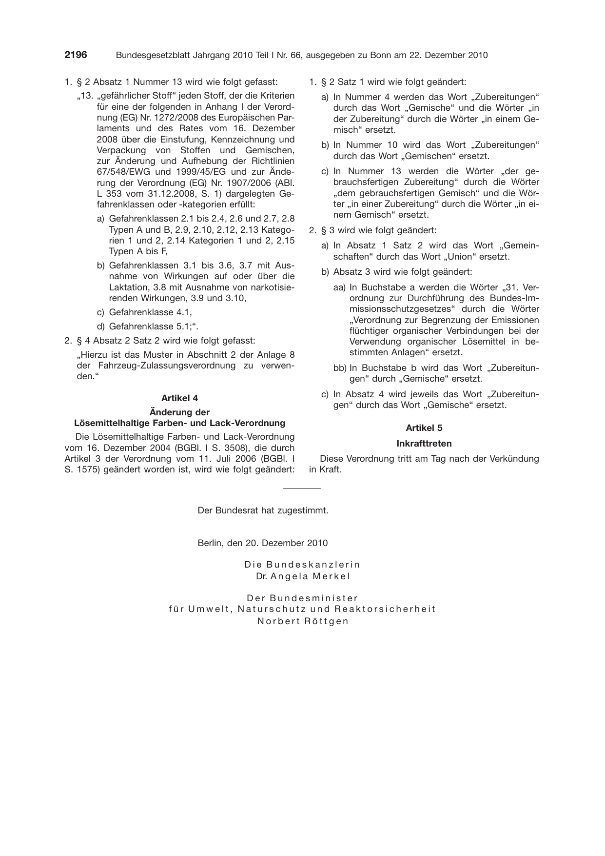 BGBl. 2010, Seite 2196 — Originalseite als Abbildung