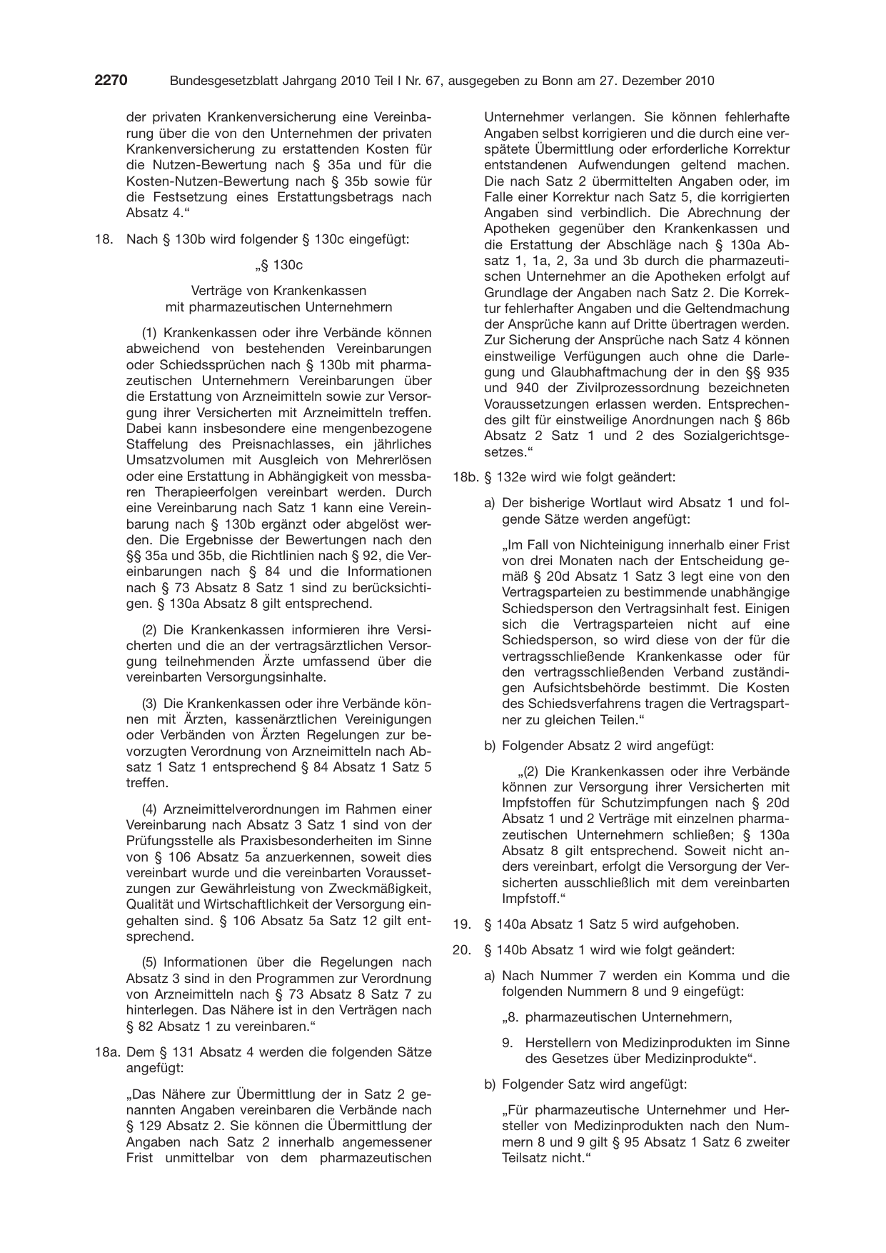 BGBl. 2010, Seite 2270 — Originalseite als Abbildung