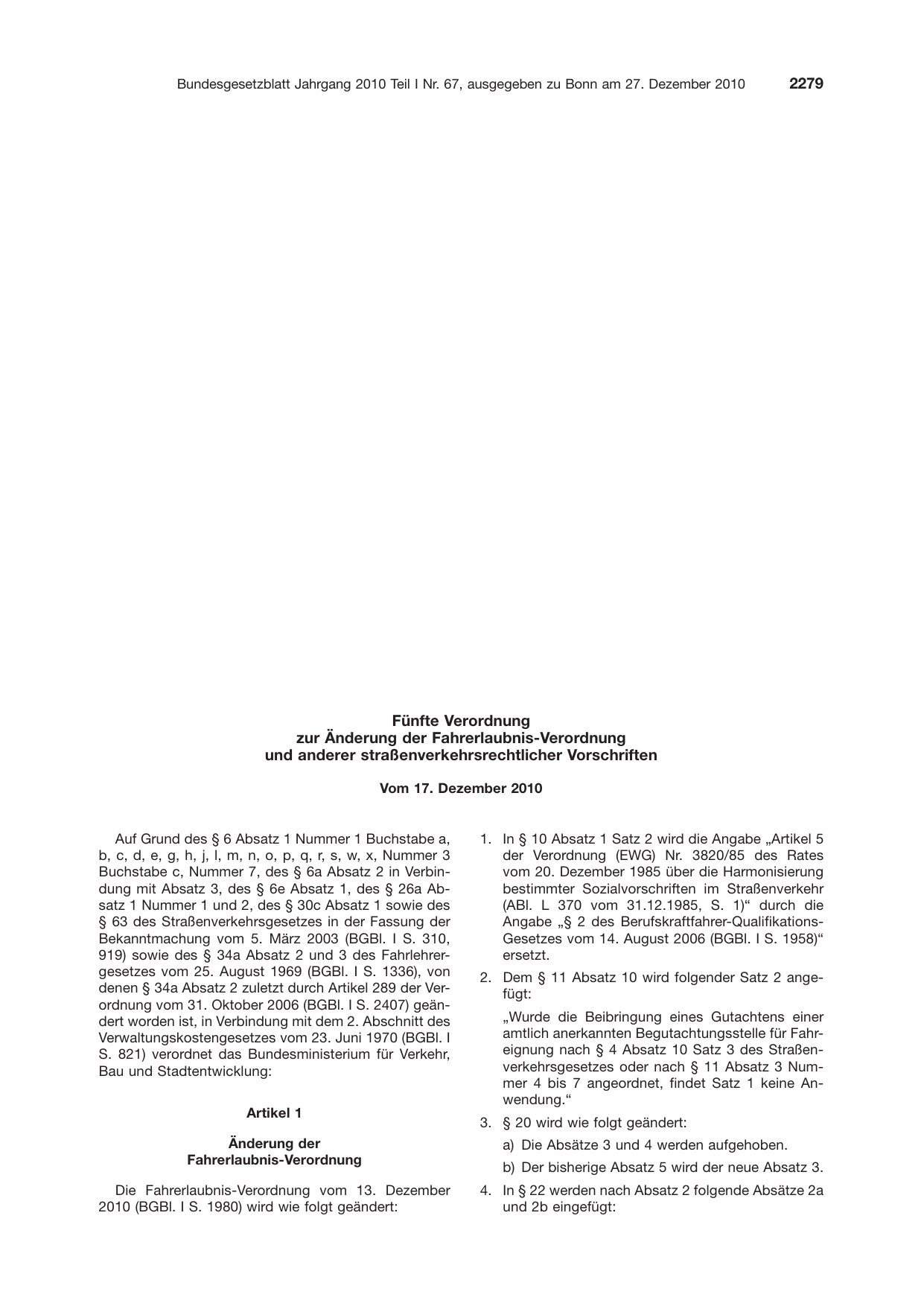 BGBl. 2010, Seite 2279 — Originalseite als Abbildung
