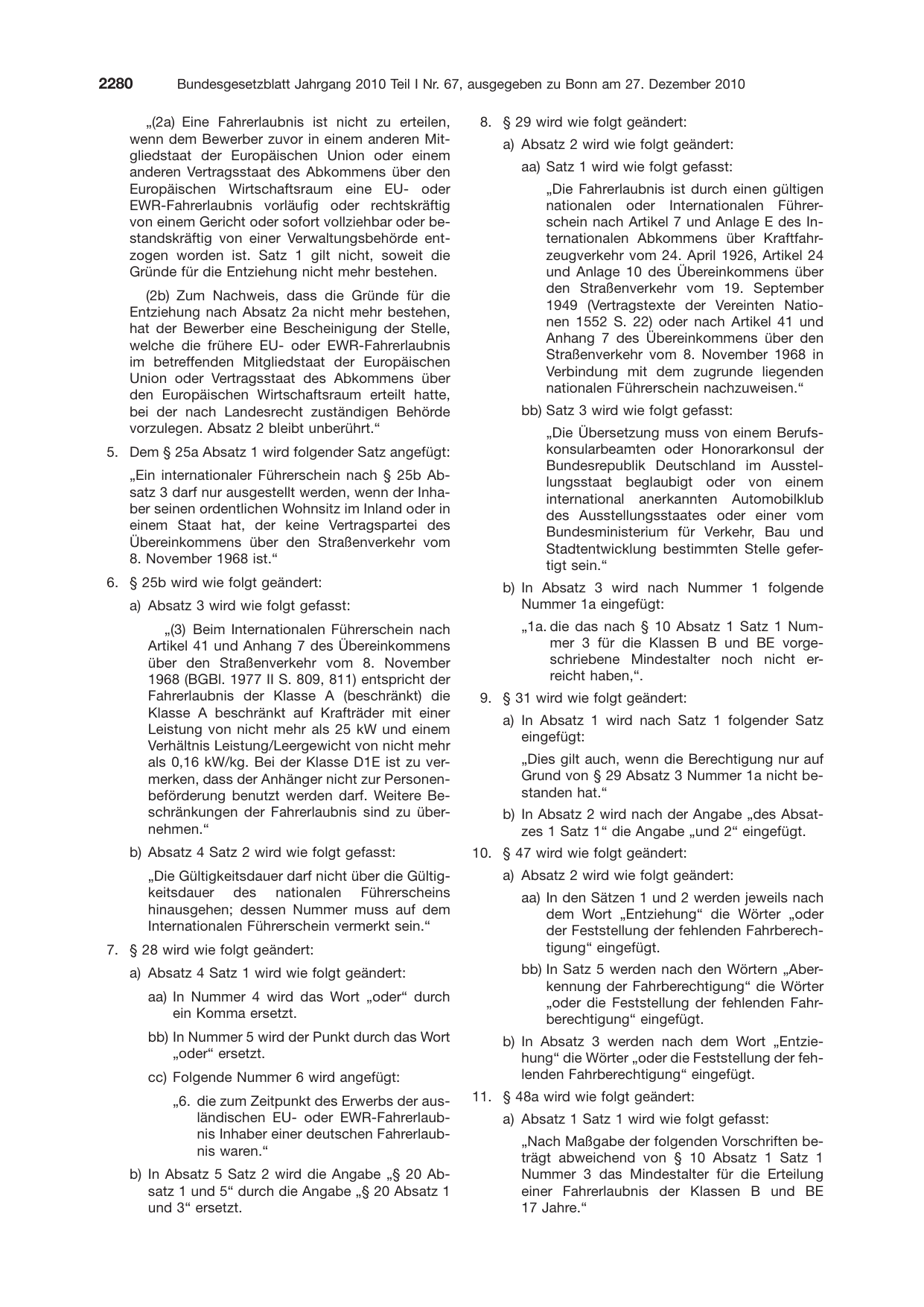 BGBl. 2010, Seite 2280 — Originalseite als Abbildung