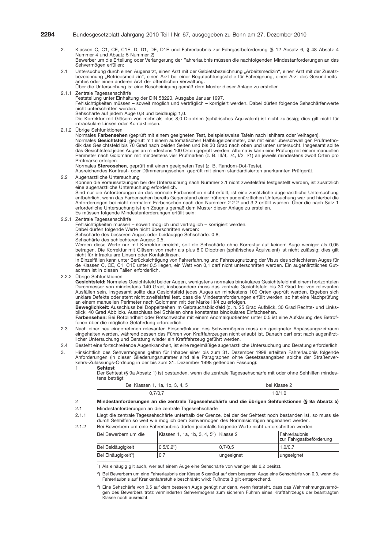 BGBl. 2010, Seite 2284 — Originalseite als Abbildung
