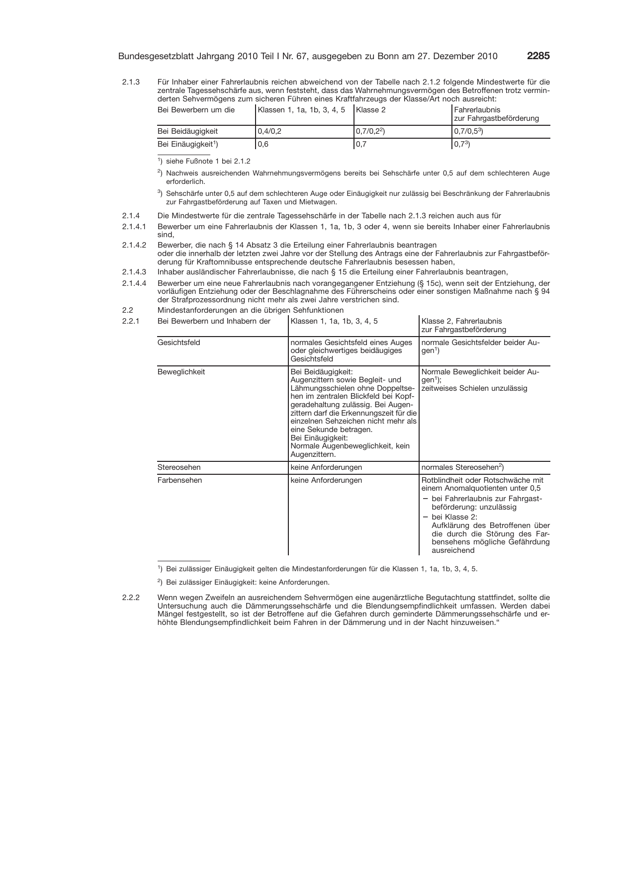 BGBl. 2010, Seite 2285 — Originalseite als Abbildung