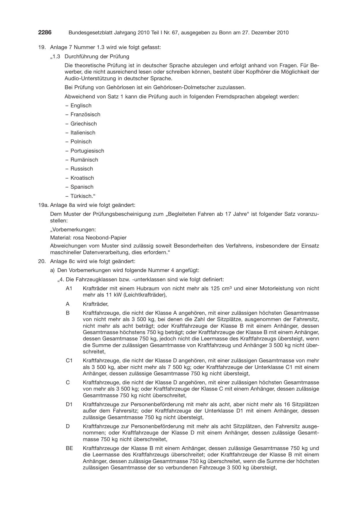 BGBl. 2010, Seite 2286 — Originalseite als Abbildung