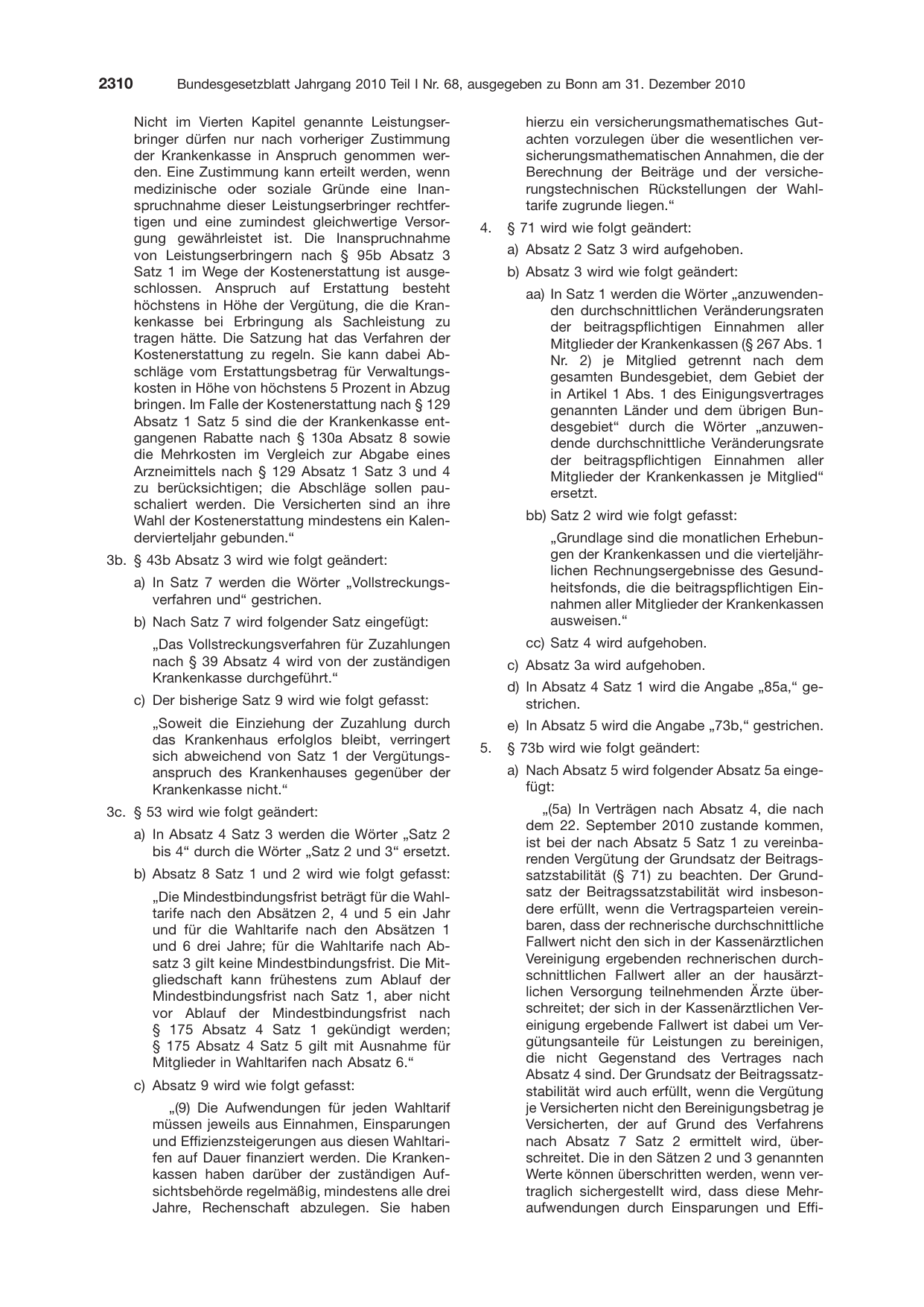 BGBl. 2010, Seite 2310 — Originalseite als Abbildung