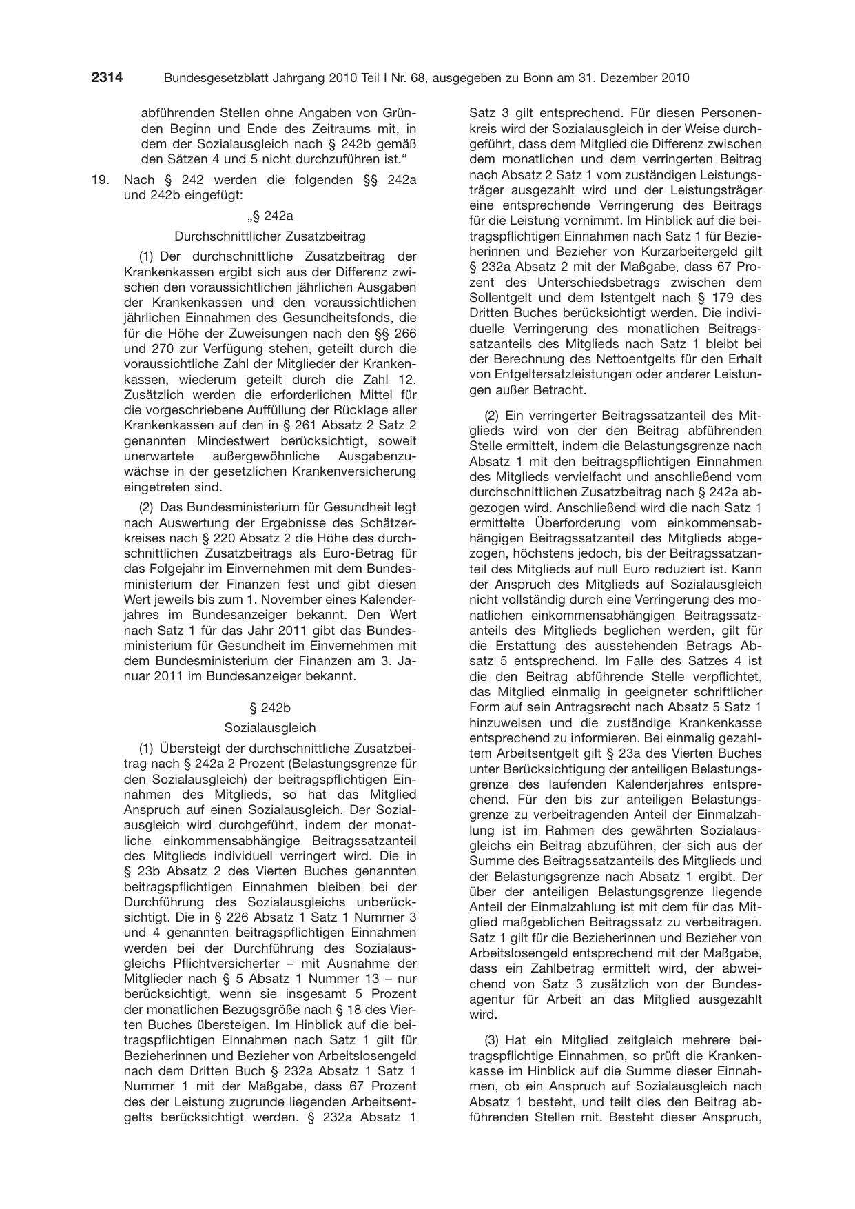 BGBl. 2010, Seite 2314 — Originalseite als Abbildung