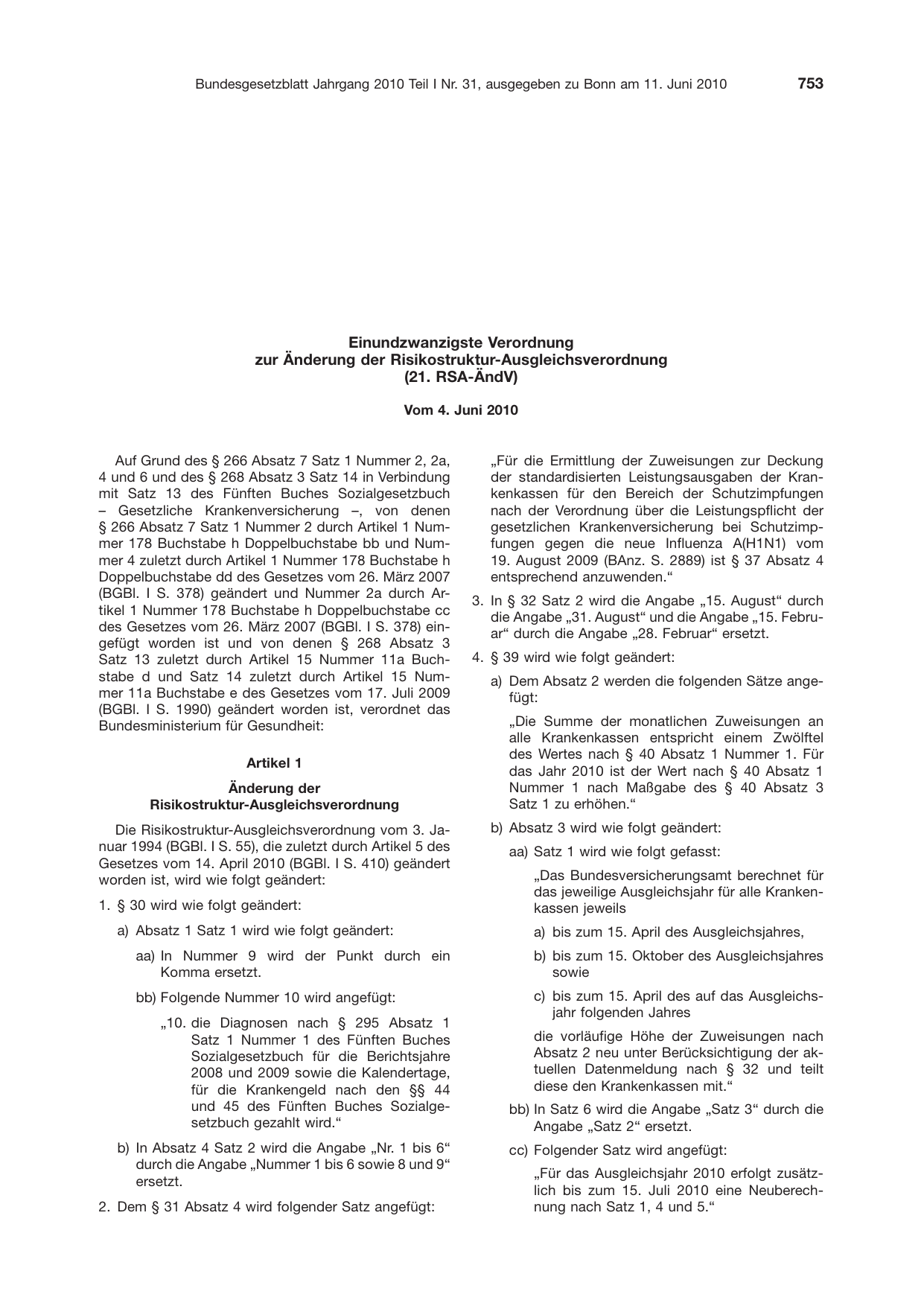BGBl. 2010, Seite 753 — Originalseite als Abbildung