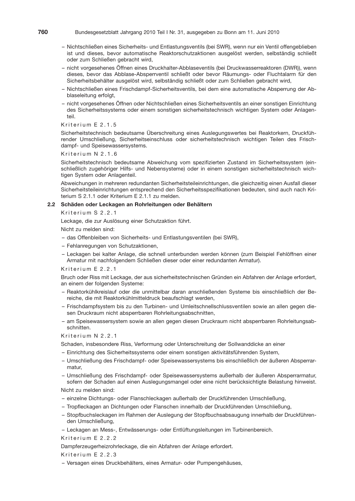 BGBl. 2010, Seite 760 — Originalseite als Abbildung