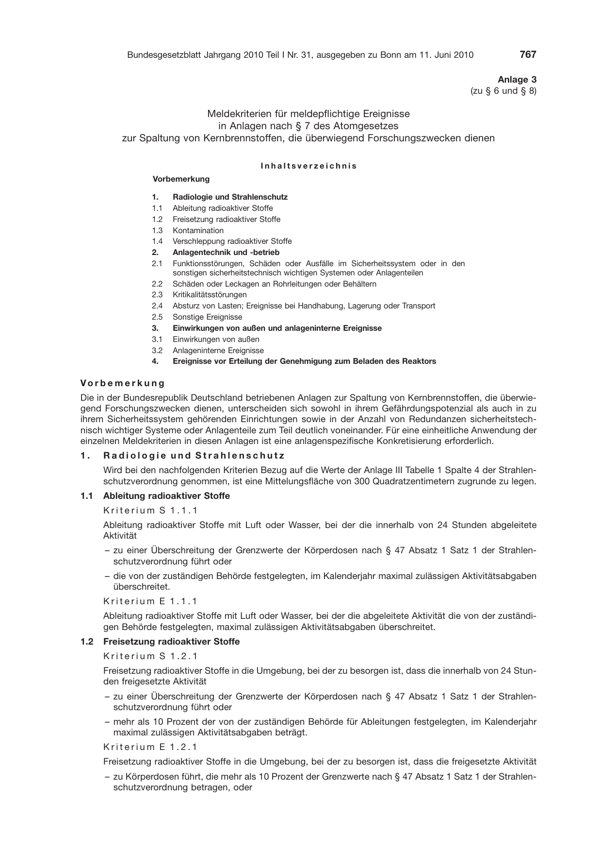 BGBl. 2010, Seite 767 — Originalseite als Abbildung