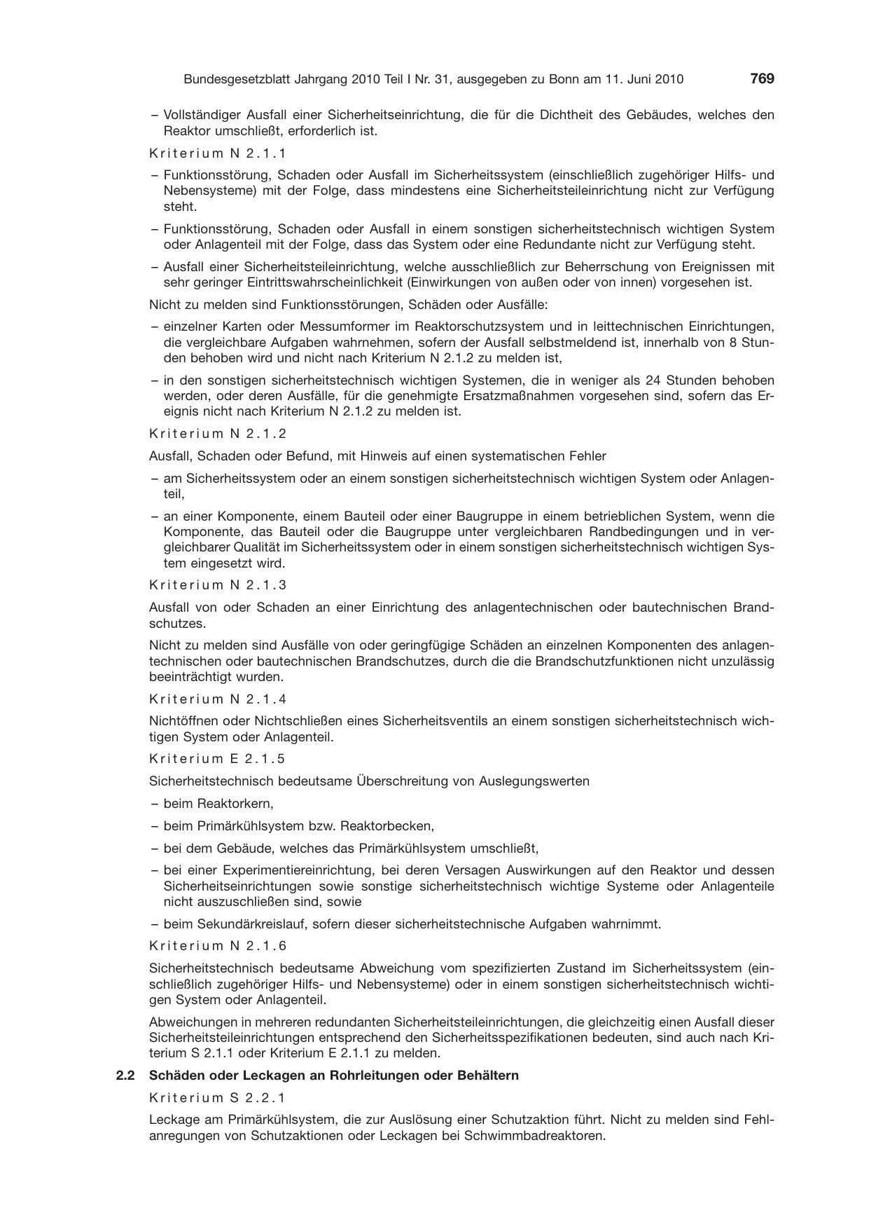 BGBl. 2010, Seite 769 — Originalseite als Abbildung