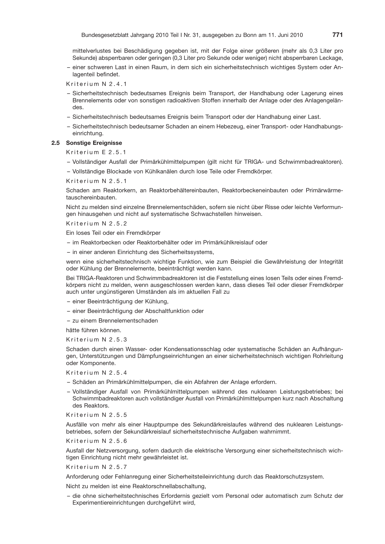 BGBl. 2010, Seite 771 — Originalseite als Abbildung